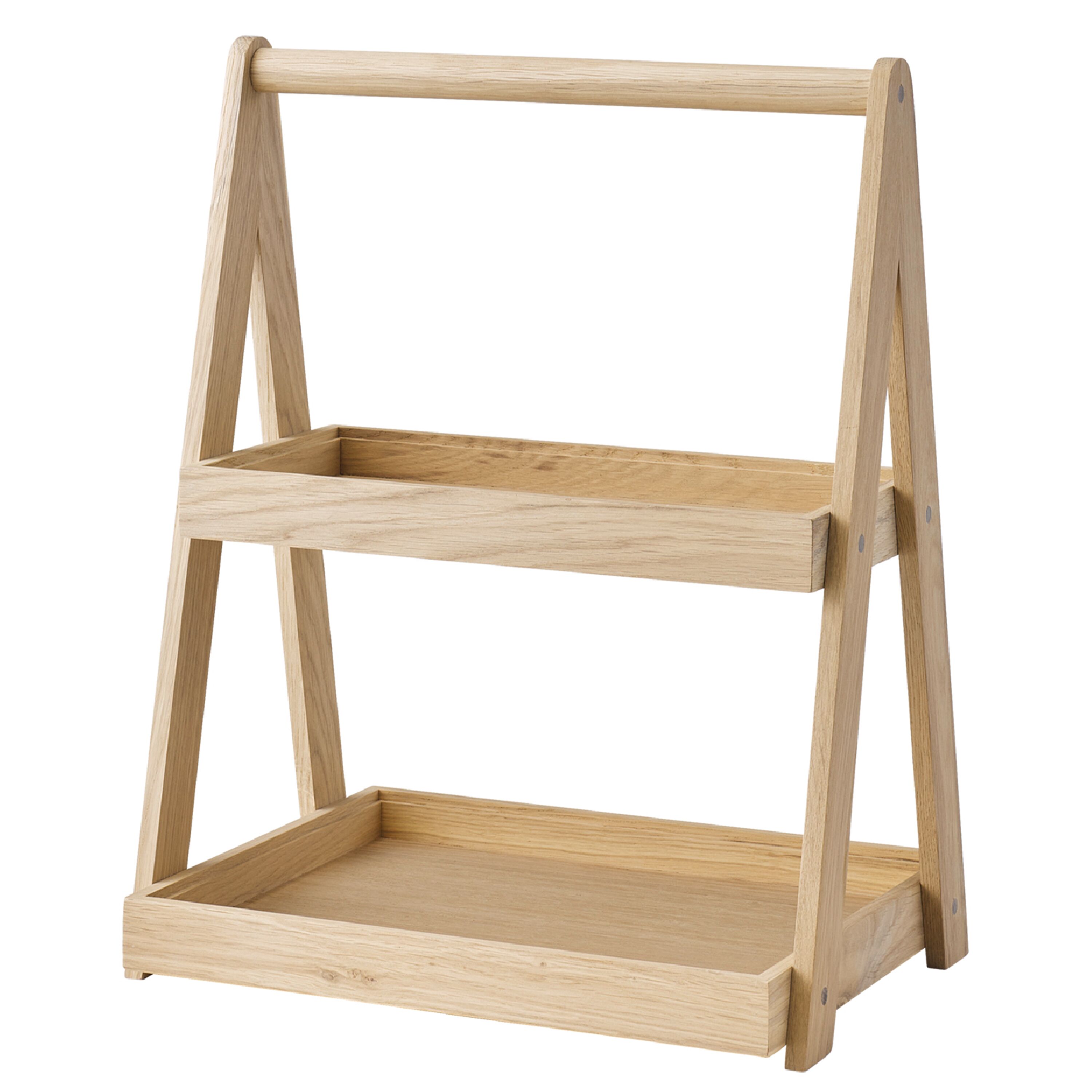 Présentoir buffet - 2 niveaux - VALO - Bois de chêne - Brun - rectangulaire - Hauteur:445mm - avec 2 Niveaux - compatible avec GN 1/2 & GN 1/3