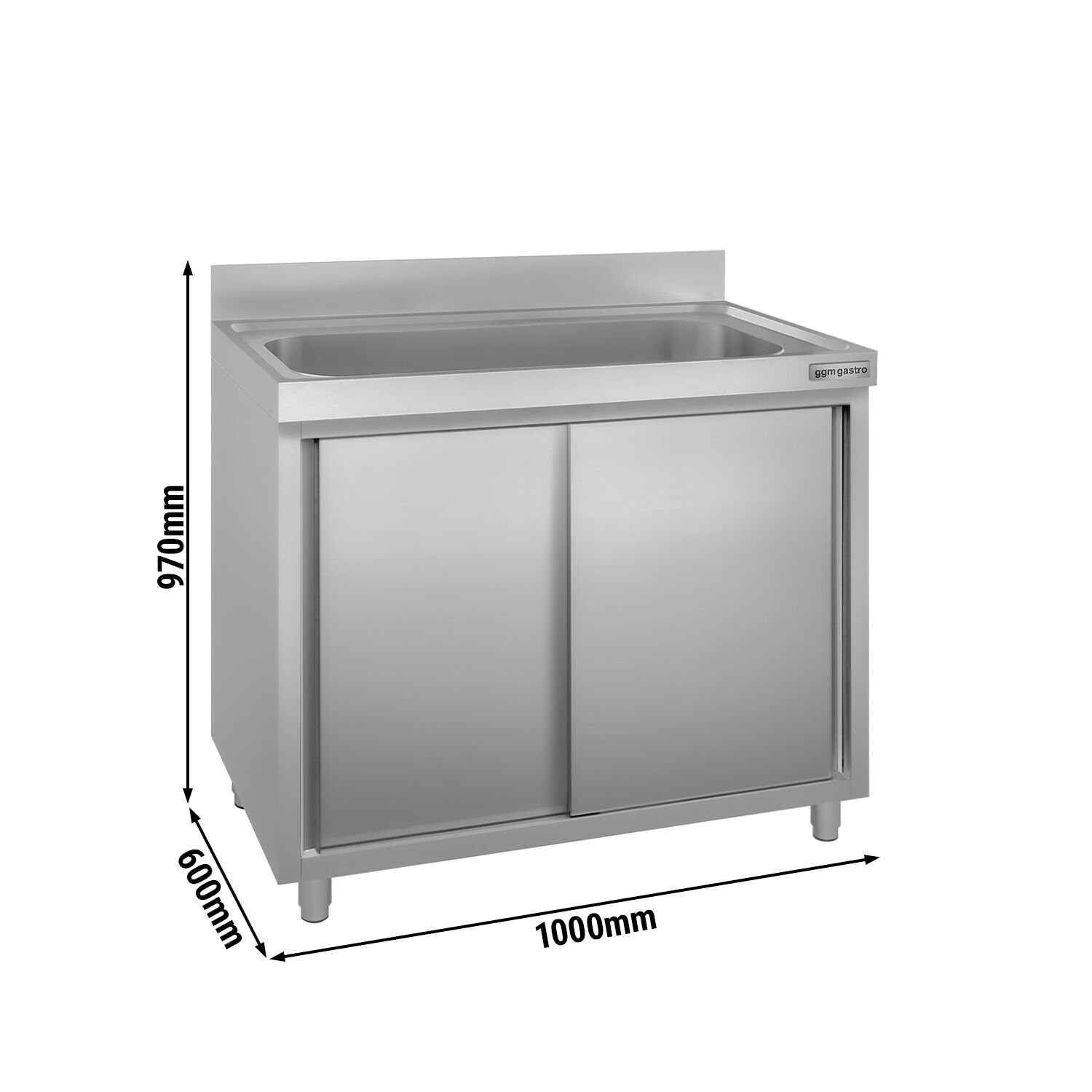 Topfspülschrank ECO - 1000x600mm - mit 1 Becken