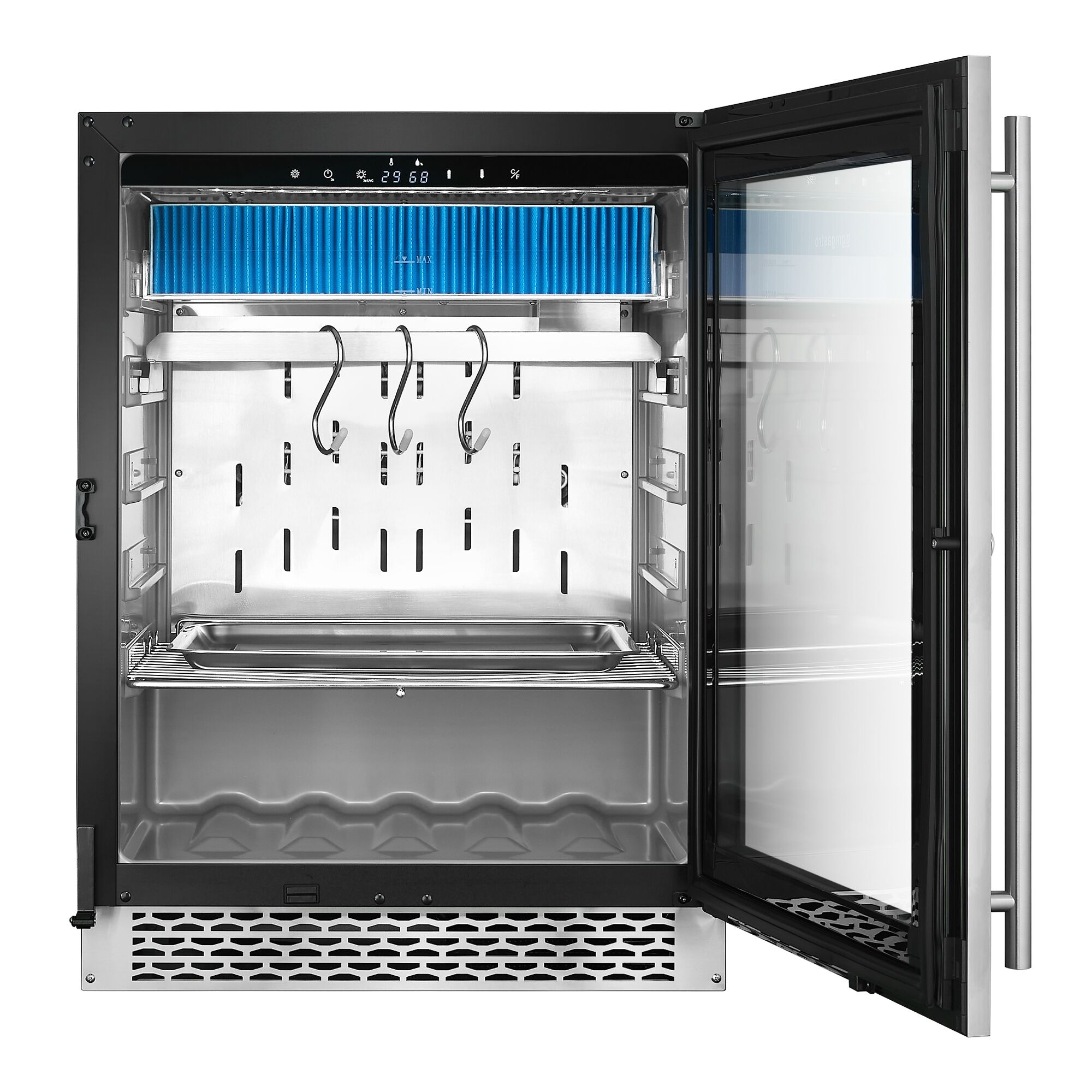 Armoire de maturation à sec pour viande - 595mm - 98 litres - 1 porte vitrée sans cadre - inox