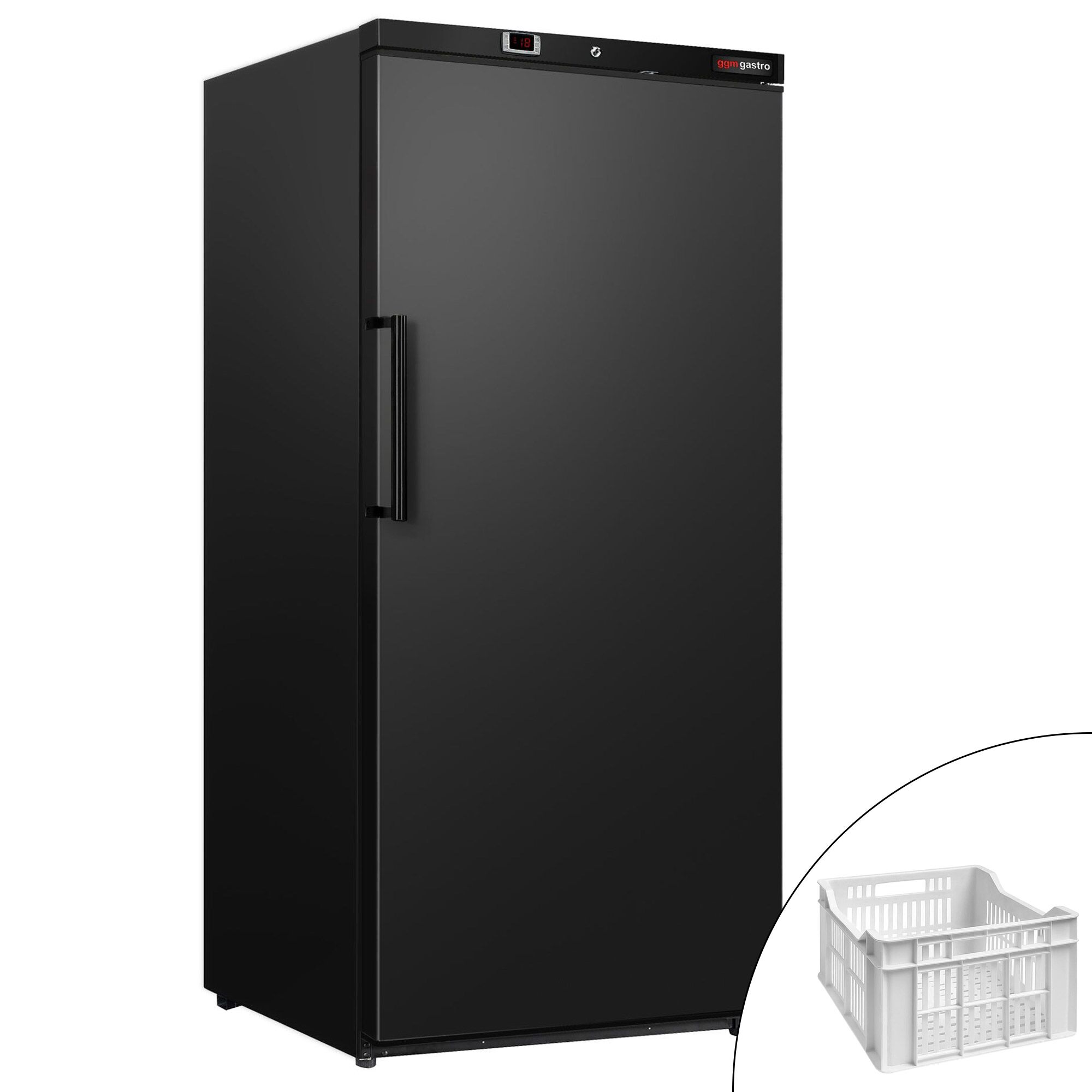 Congélateur de stockage ECO – 600 litres – avec 1 porte et 11 paniers – intérieur de la porte en plastique – Noir