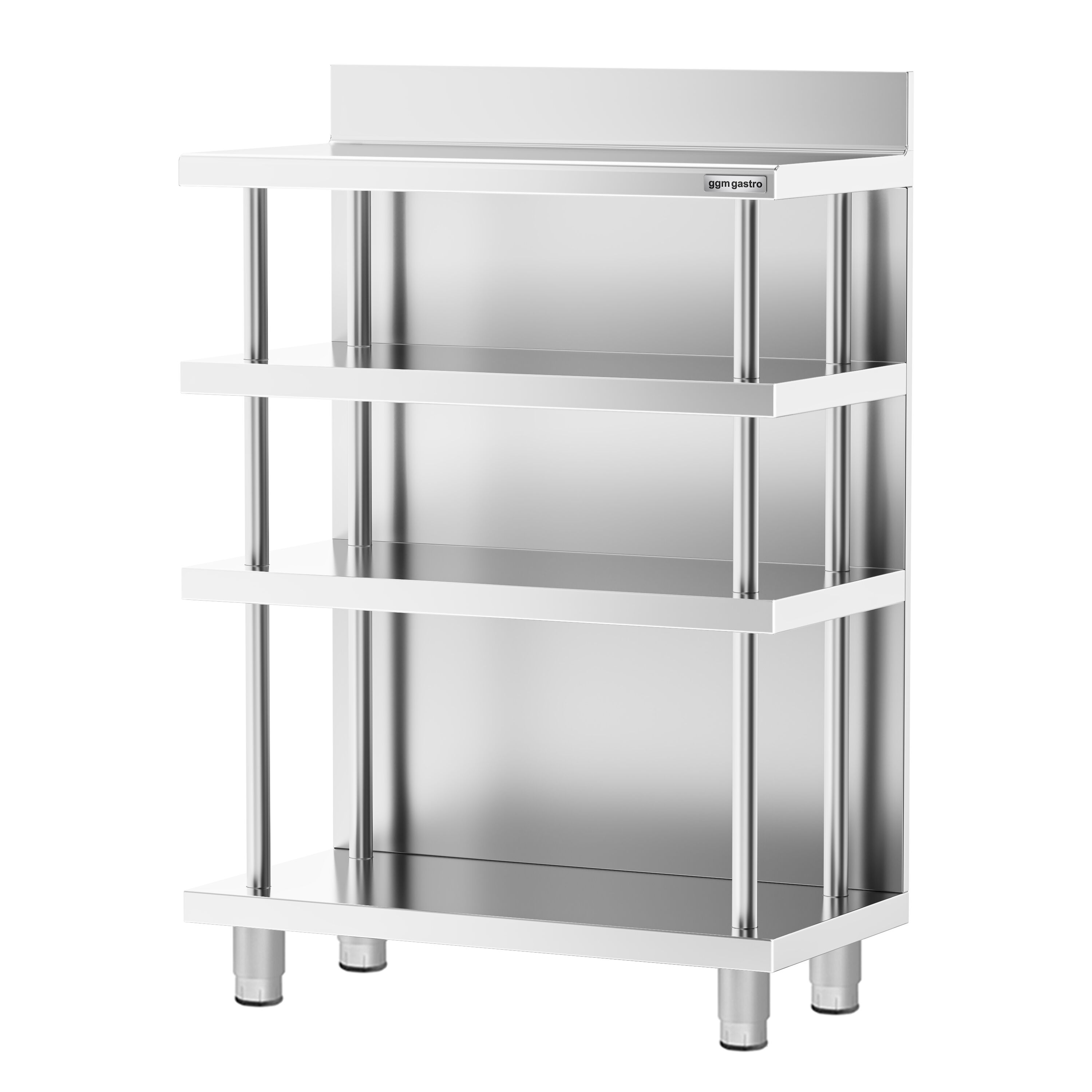 Table de travail de bar - Acier inoxydable - 800x400mm - avec 4 étagères