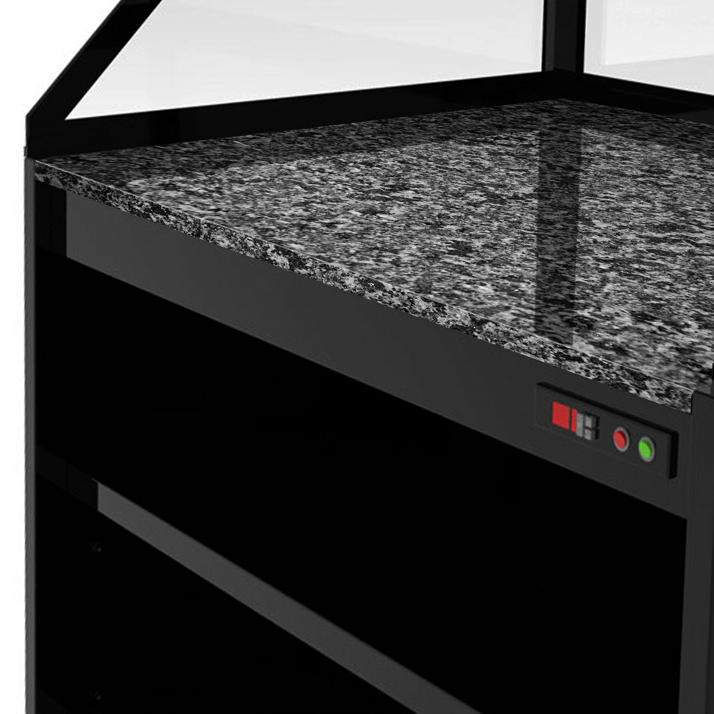 Warmhaltetheke TORONTO - 1300mm - schwarze Front - beheizte Platte