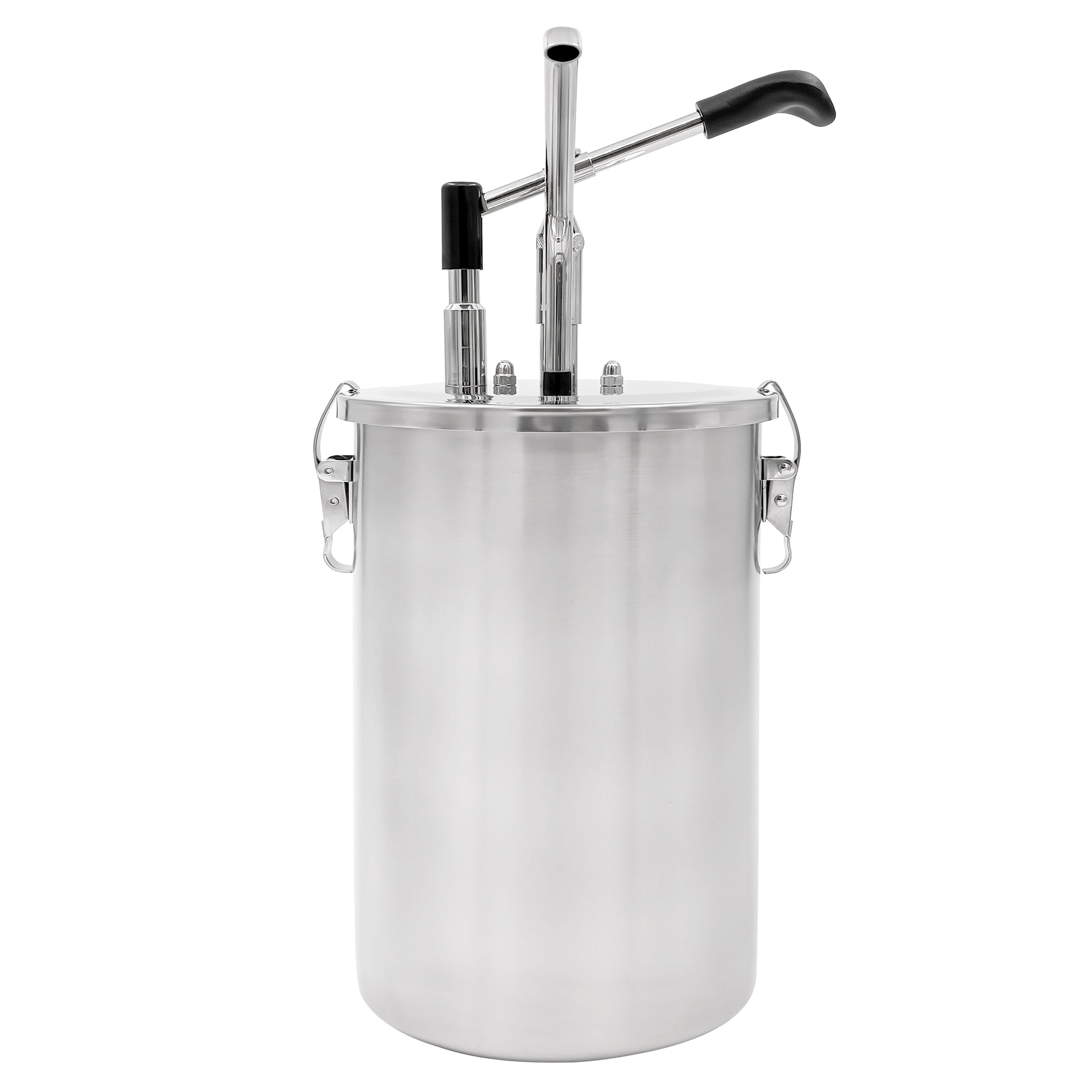 Distributeur de sauce - 10L - à levier - dosage réglable - acier inoxydable 18/10 - 225x480mm - avec cuve