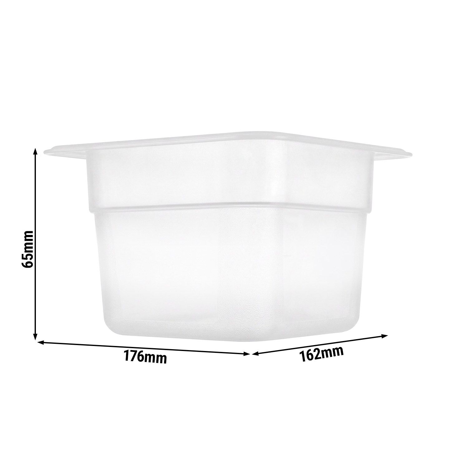 (12 pcs) Polycarbonate Container GN 1/6 - Clear - 1L - Depth: 65mm 