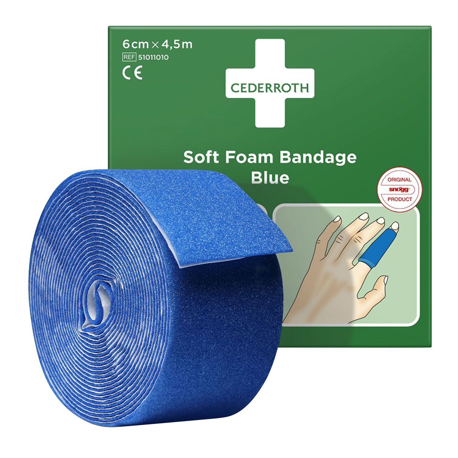 Distributeur de pansements avec bandage adhésif bleu - avec trois rouleaux de recharge