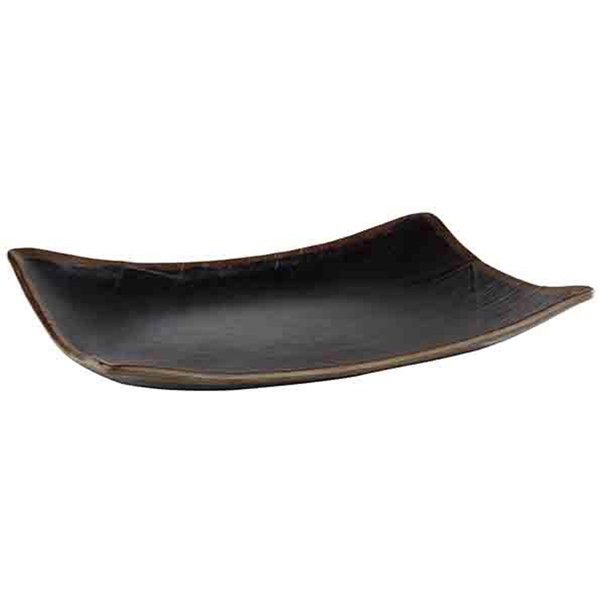 (6 pcs) Plateau fast food - MARONE - Mélamine - 325x235mm - Hauteur:45mm - Noir/Brun - empilable, compatible lave-vaisselle