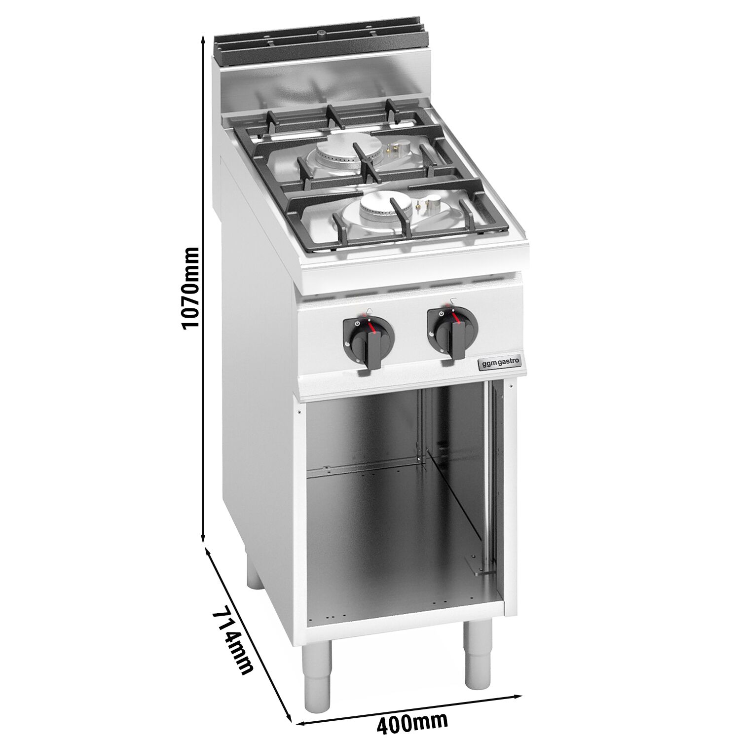 Fourneau à gaz – 9,5 kW – 2 brûleurs
