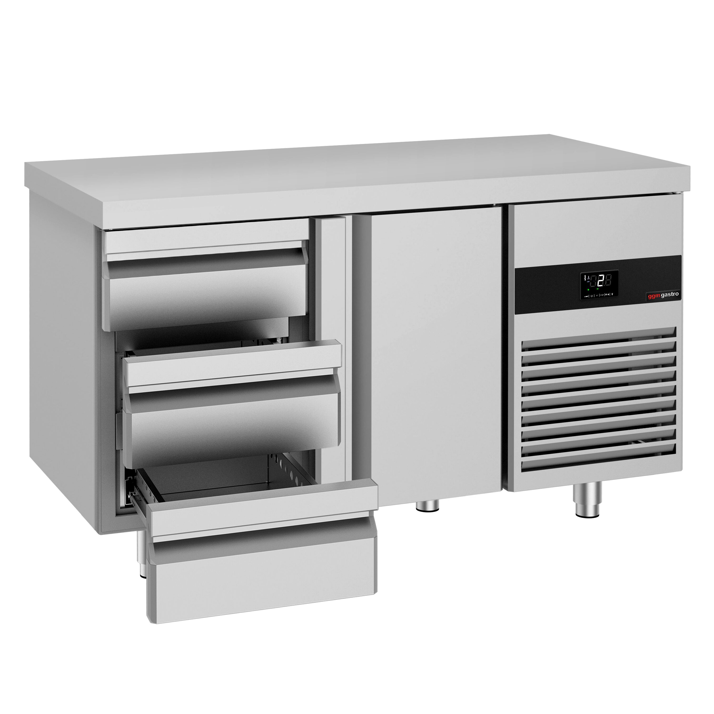 Table réfrigérée PREMIUM - 1400x700 mm - avec 1 porte - 3 tiroirs