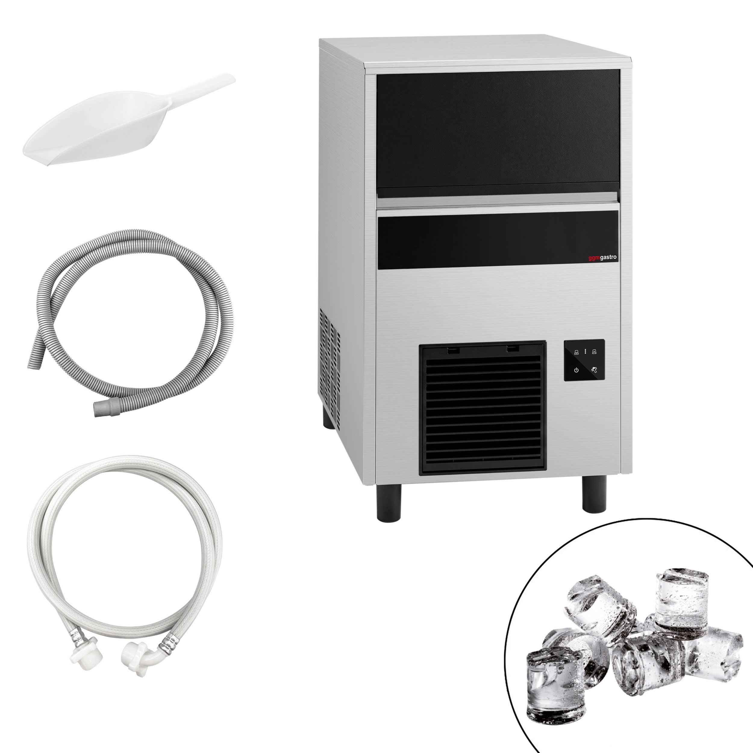 Commercial Ice Machine - Bullet - 57 kg/24 h - with Drain Pump