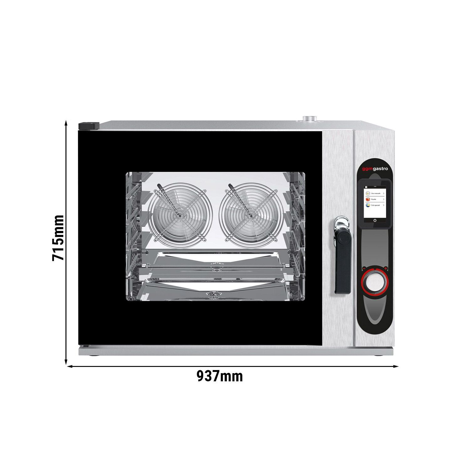 Bakery-Electric Commercial Combi Oven - Touchscreen Controls - 4x EN 600x400 - incl. Automatic washing system