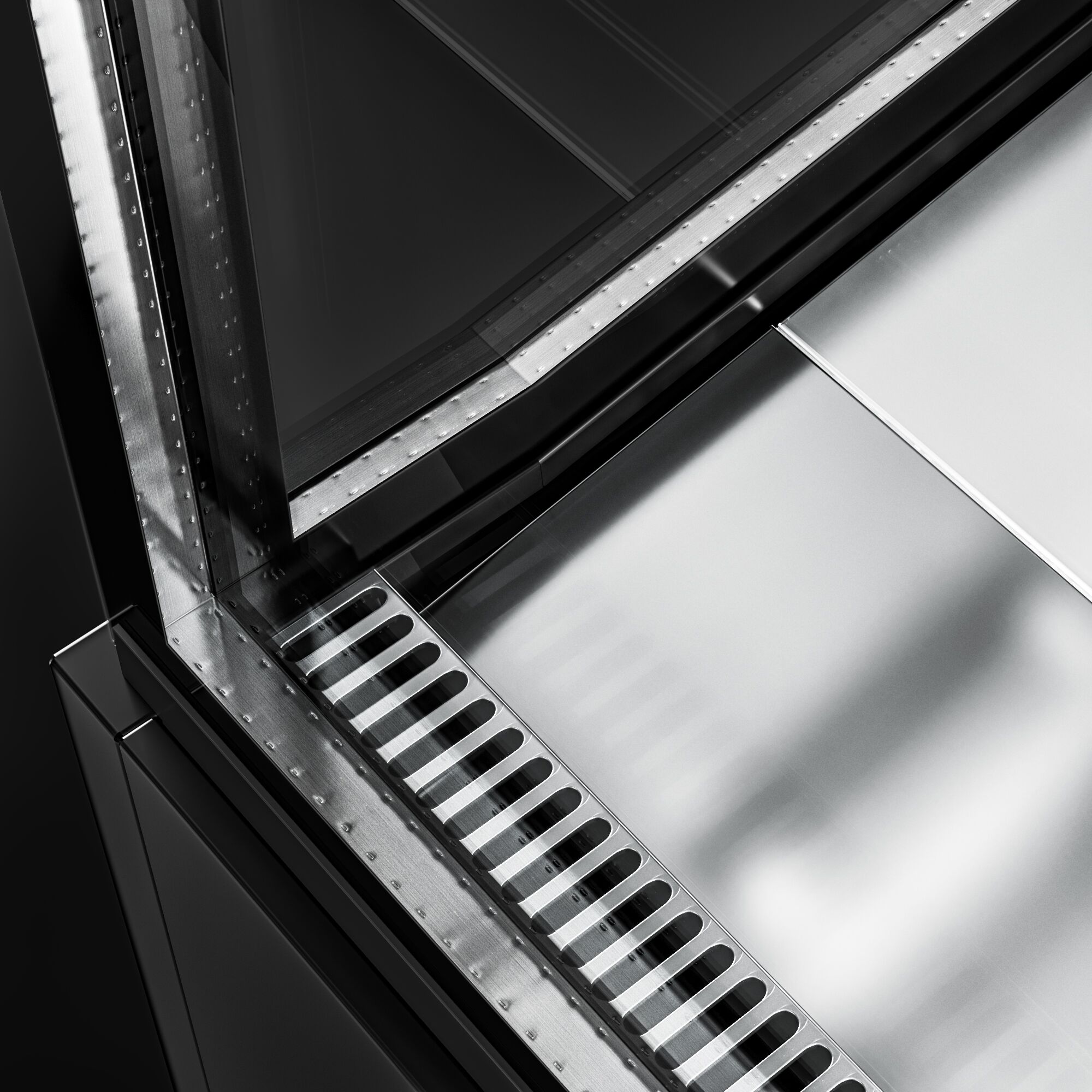 Comptoir réfrigéré - 1330x910mm - +0/+5°C - 169L - double vitrage - 1 étagère
