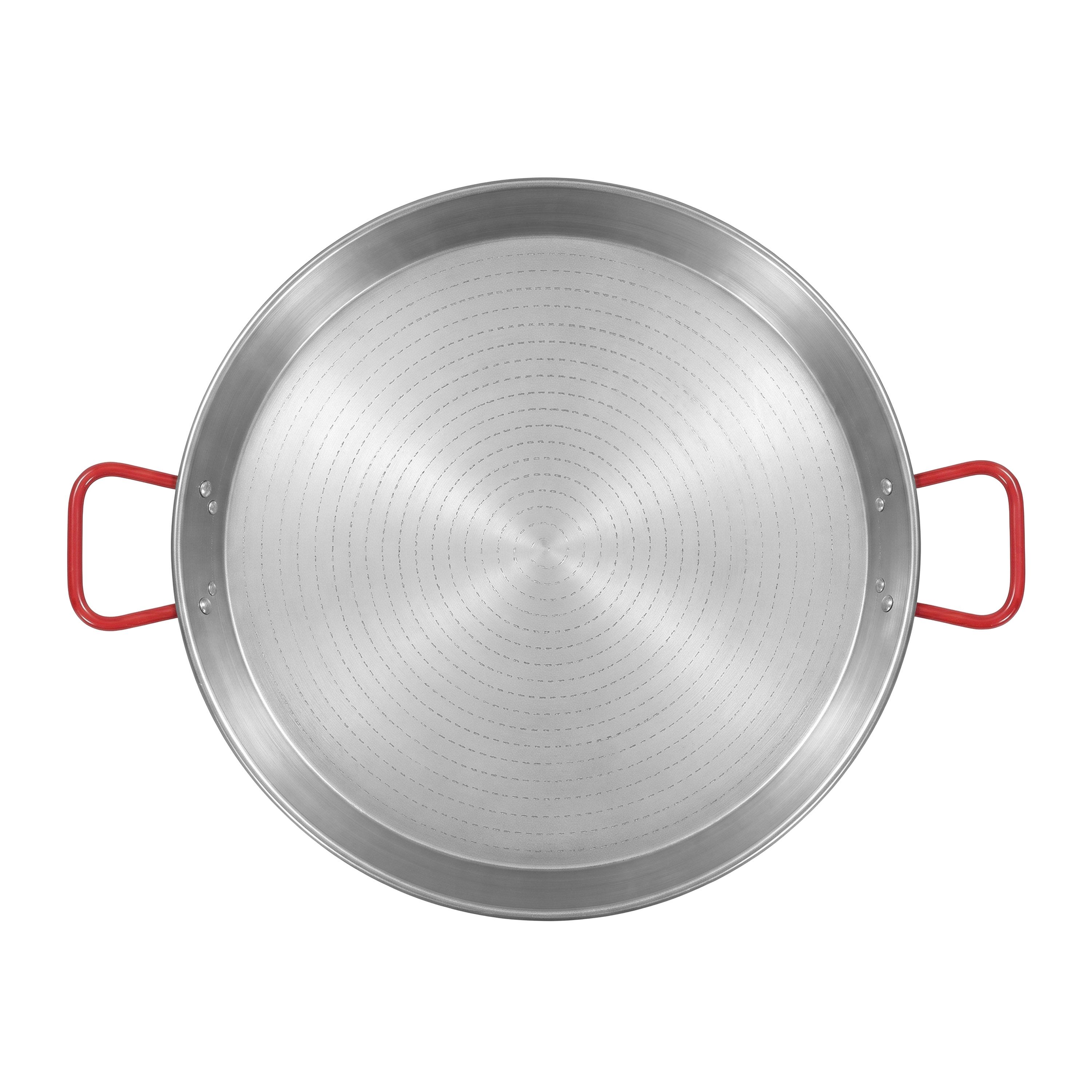 Poêle à paella - Ø 600mm - Acier au carbone - Poignées rouges