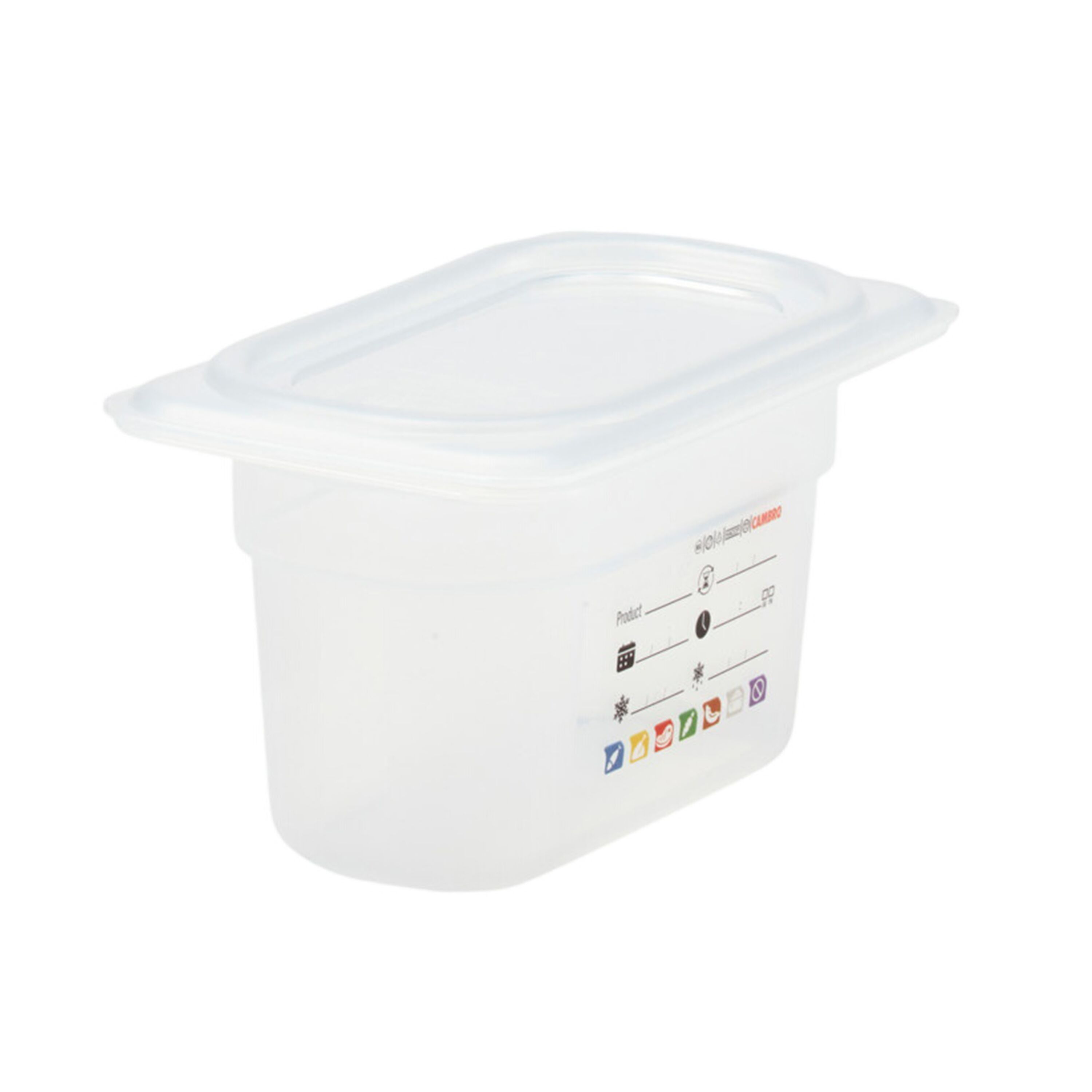 (6 pièces) CAMBRO | SafeTrak - Récipients en polypropylène GN 1/9 - laiteux - Hauteur : 100mm