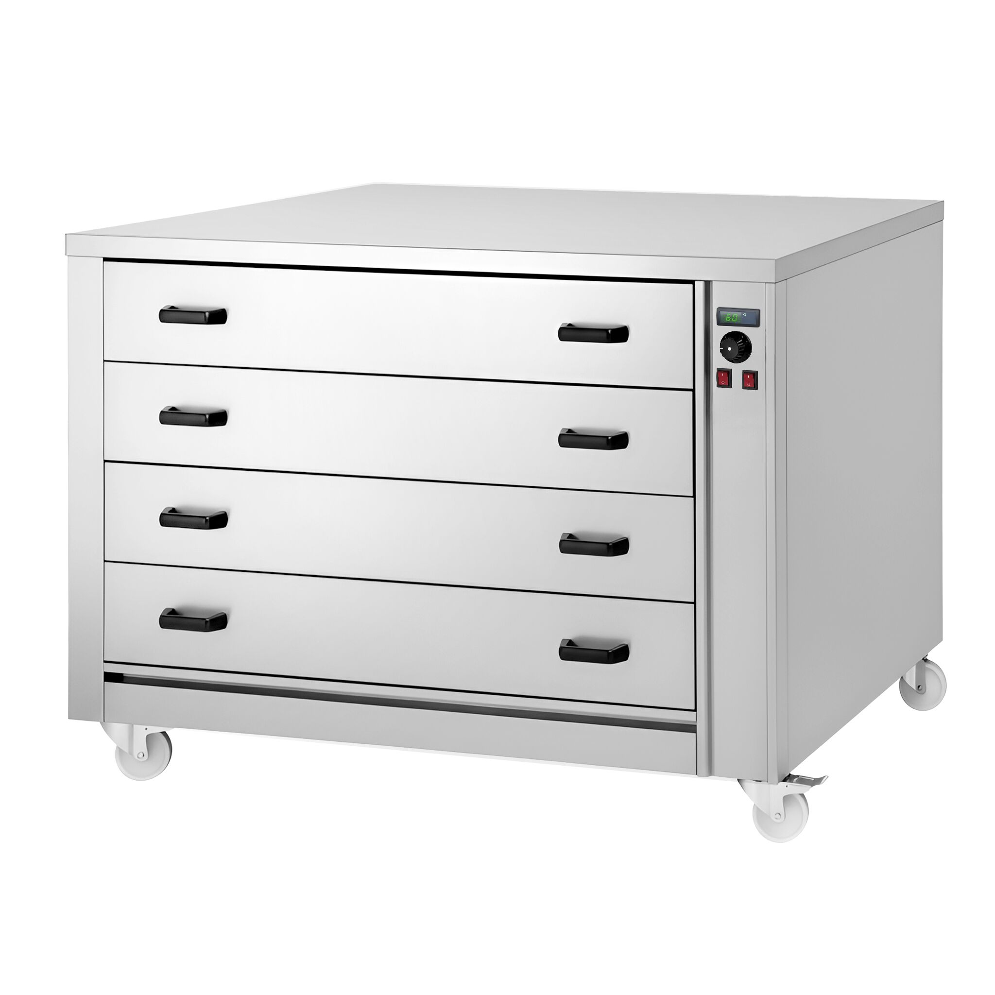 Meuble chauffant à tiroirs GN 1/1 - 4 tiroirs - 2kW - 1395x910x1020mm
