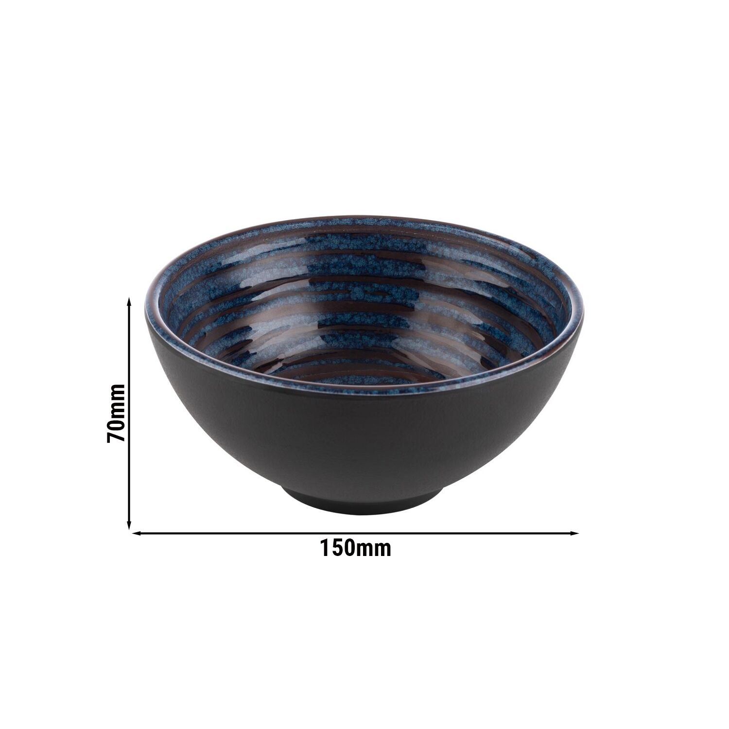 (6 pcs) Coupe - LOOPS - Mélamine - 0,5L - carré - lot de 6 - 150x150mm - Profondeur : 70mm - Bleu/Gris