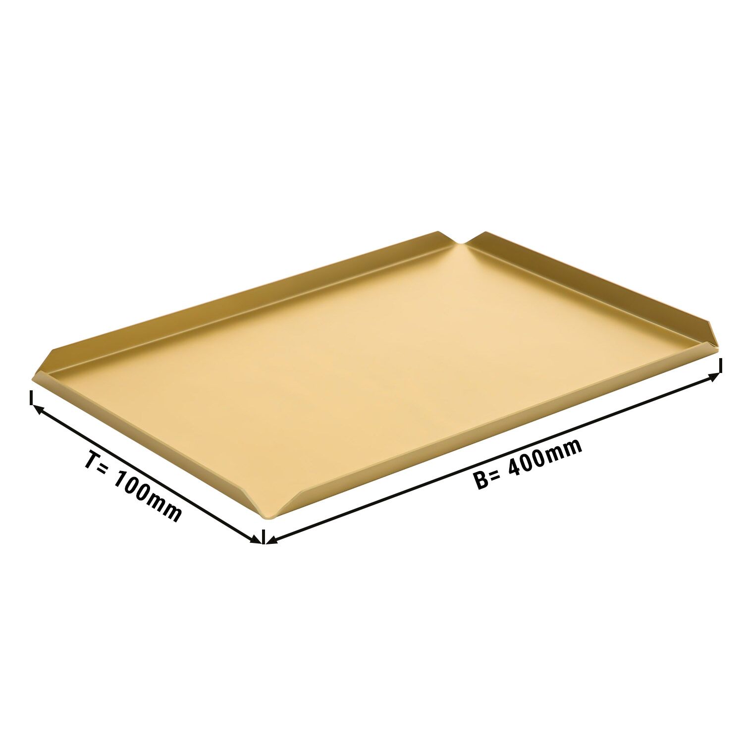 (5 Stück) Konditorei- & Präsentationsplatte - Aluminium - 400x100x10mm - Champagner