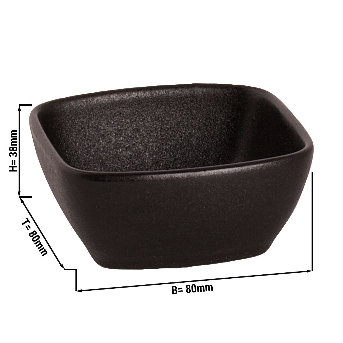 (6 Stück) UNIVERSE - Schale Maastricht - Viereckig - 12,5 cl - 80x80mm - Schwarz