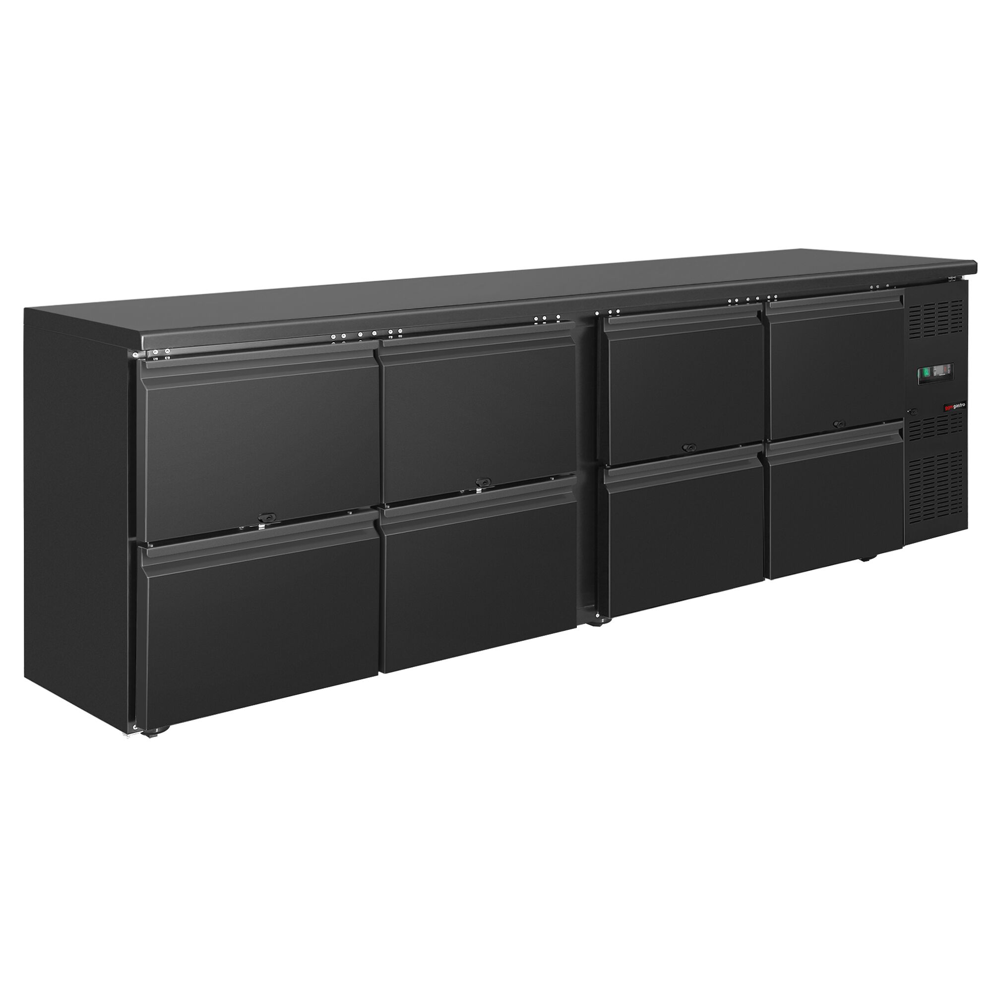 Commercial Back Bar Bottle Cooler ECO - 2542x513mm - with 8 Drawers - Black