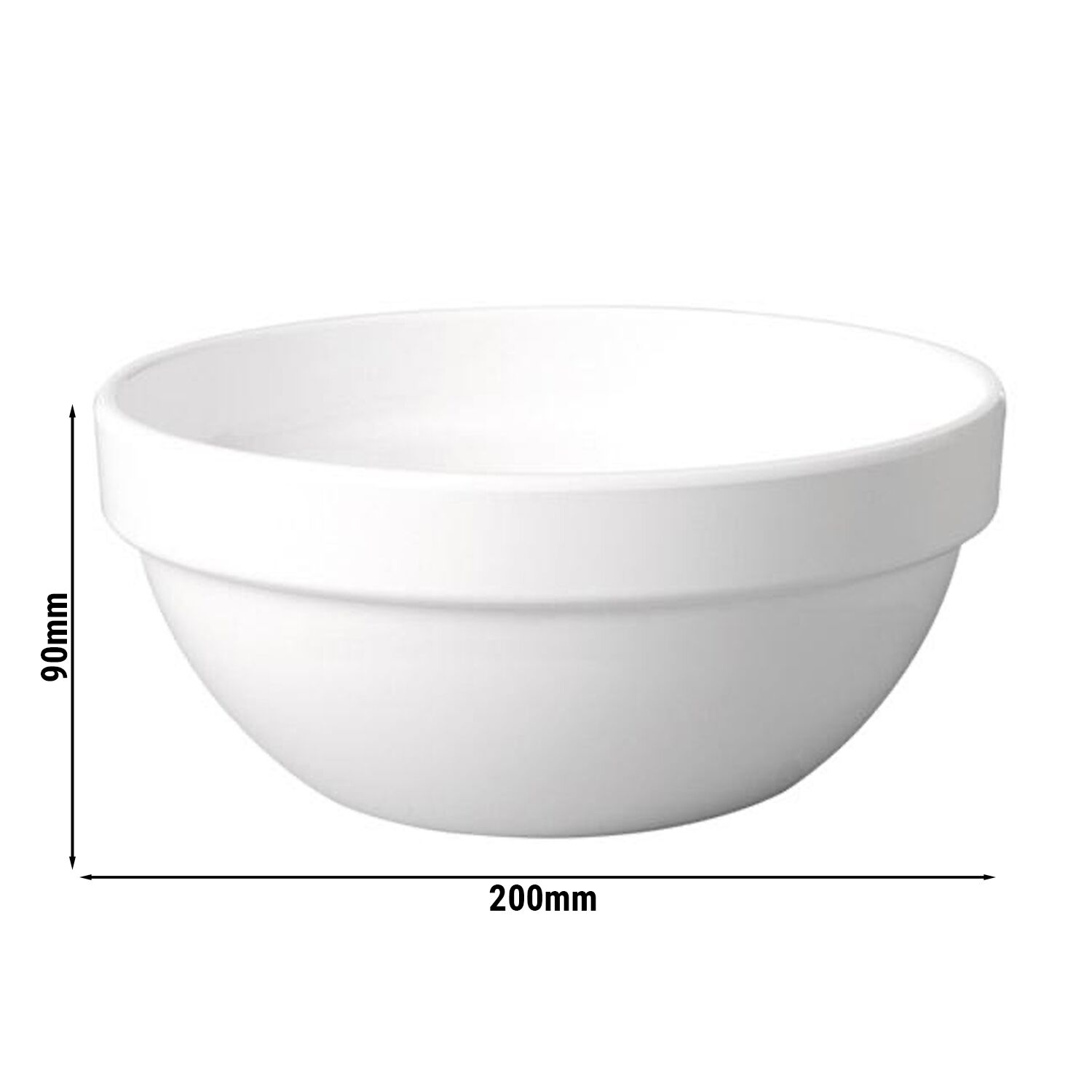 (6 pcs) Coupe - CASUAL MAXI - Mélamine - 1,8L - carré - 200x200mm - Profondeur : 90mm - Blanc