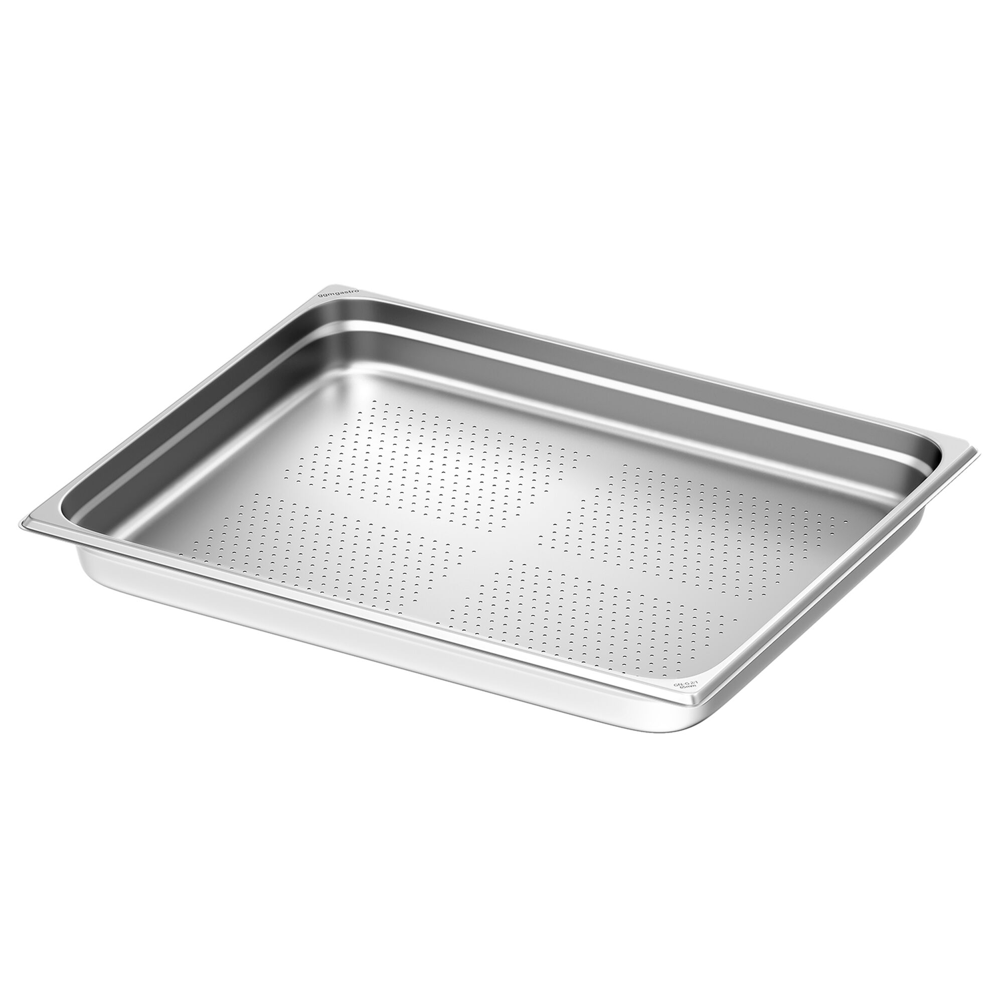 (6 Stück) Edelstahl-Behälter GN 2/1 - gelocht - Höhe: 65mm