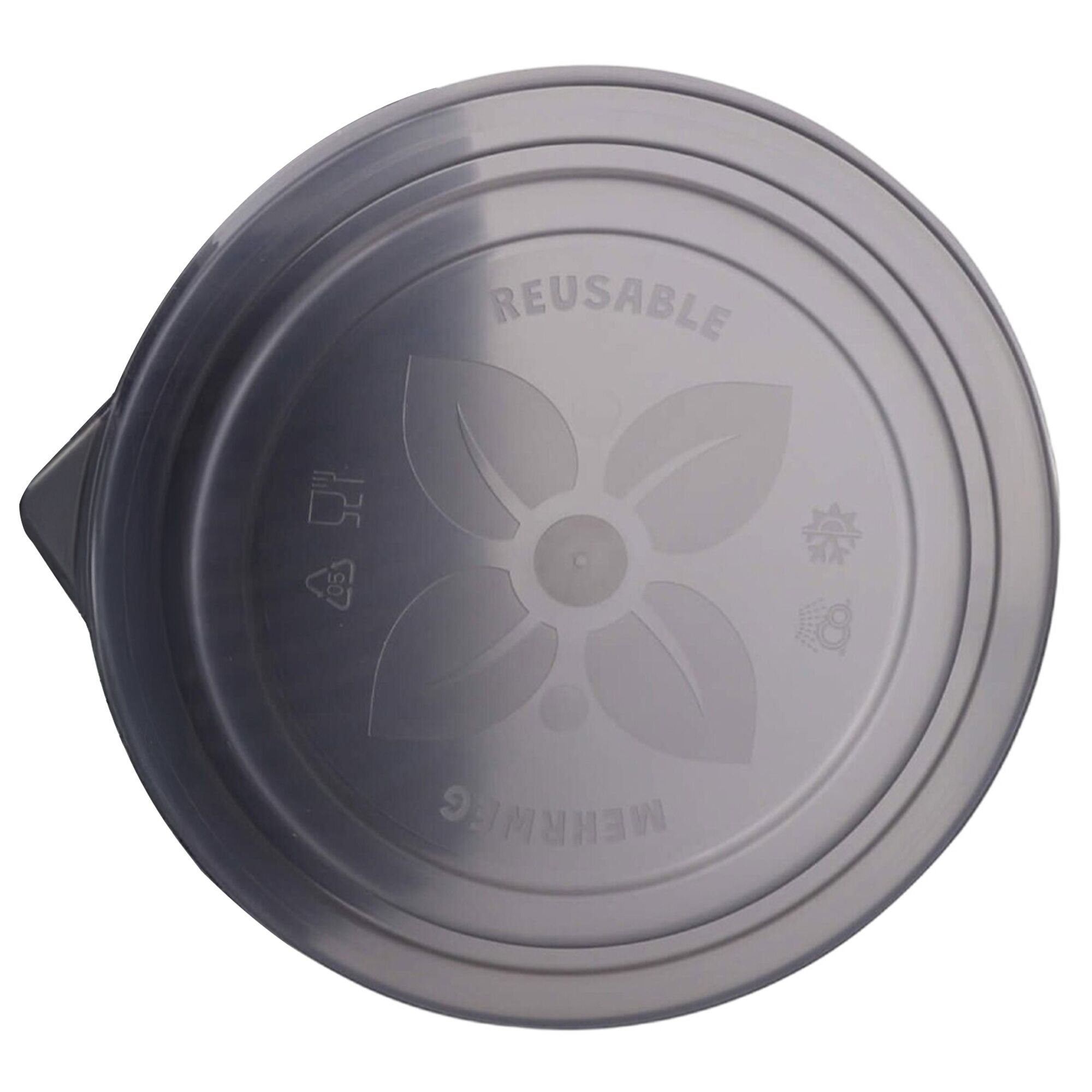 (60 pcs) Couvercle réutilisable - 190x190mm - Gris - compatible avec couvercles pour bols Ø185mm