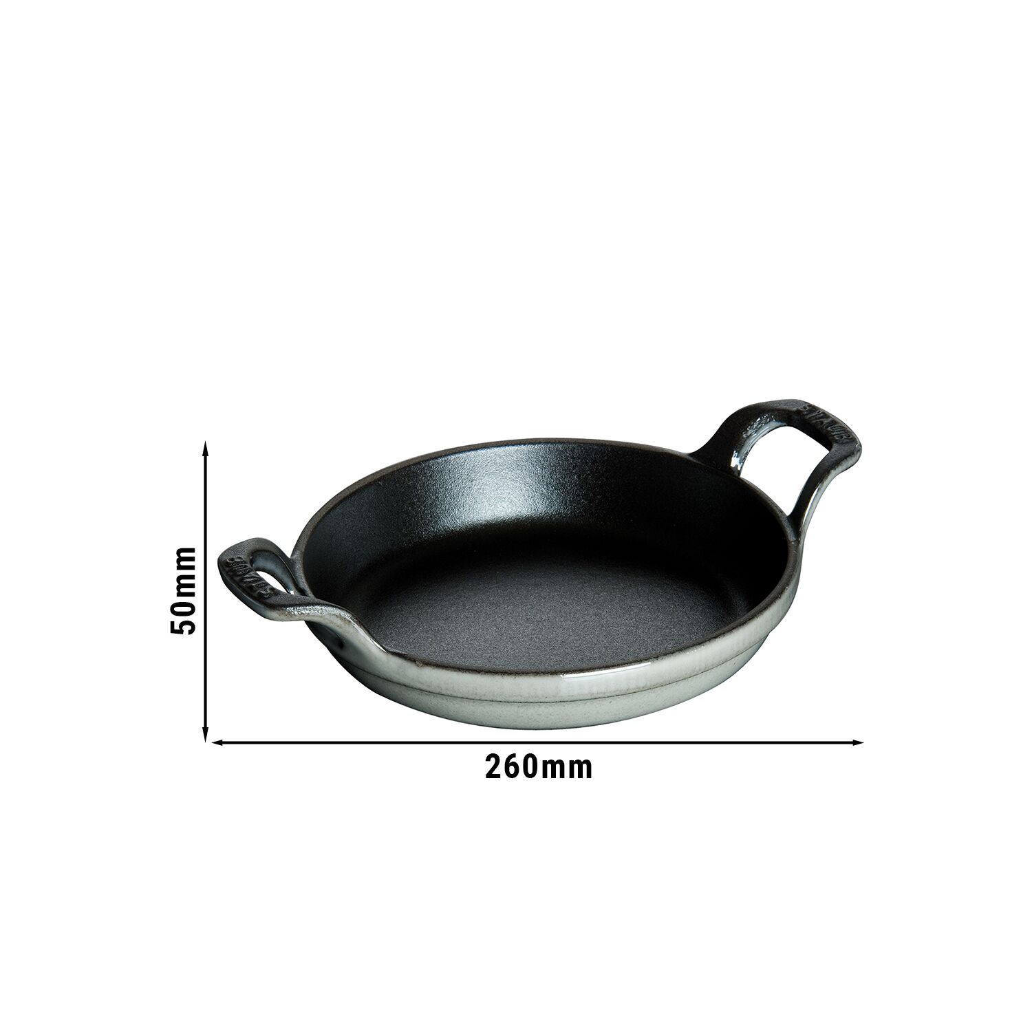 STAUB | Round Cast Iron Baking Dish – Ø 20 cm - Graphite Grey - Stackable, Grill/Oven