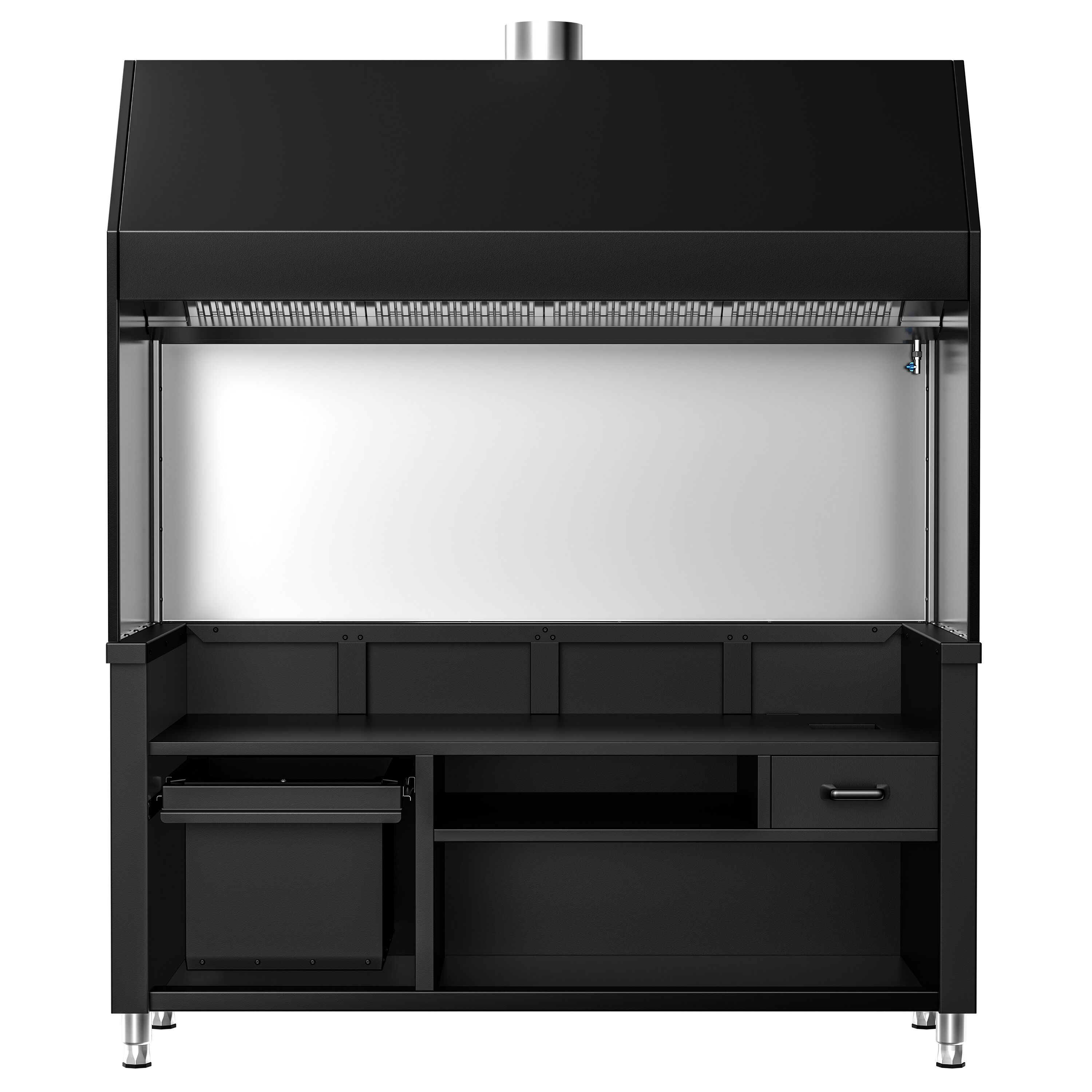 Élément neutre pour grill à charbon de bois / à gaz BERLIN – 1760 mm – noir
