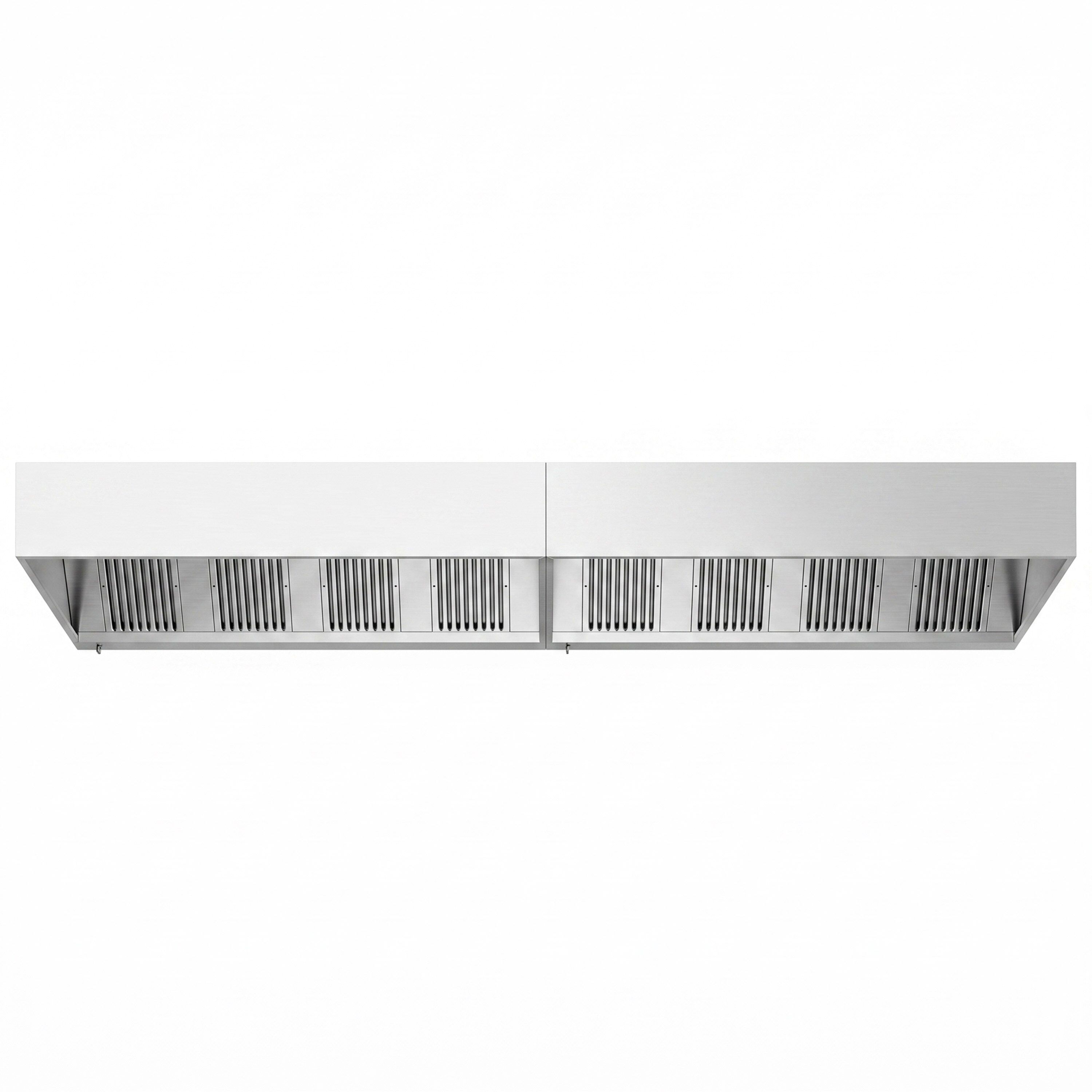 Hotte à adosser professionnelle - 4800mm - sans moteur - avec filtres et éclairage