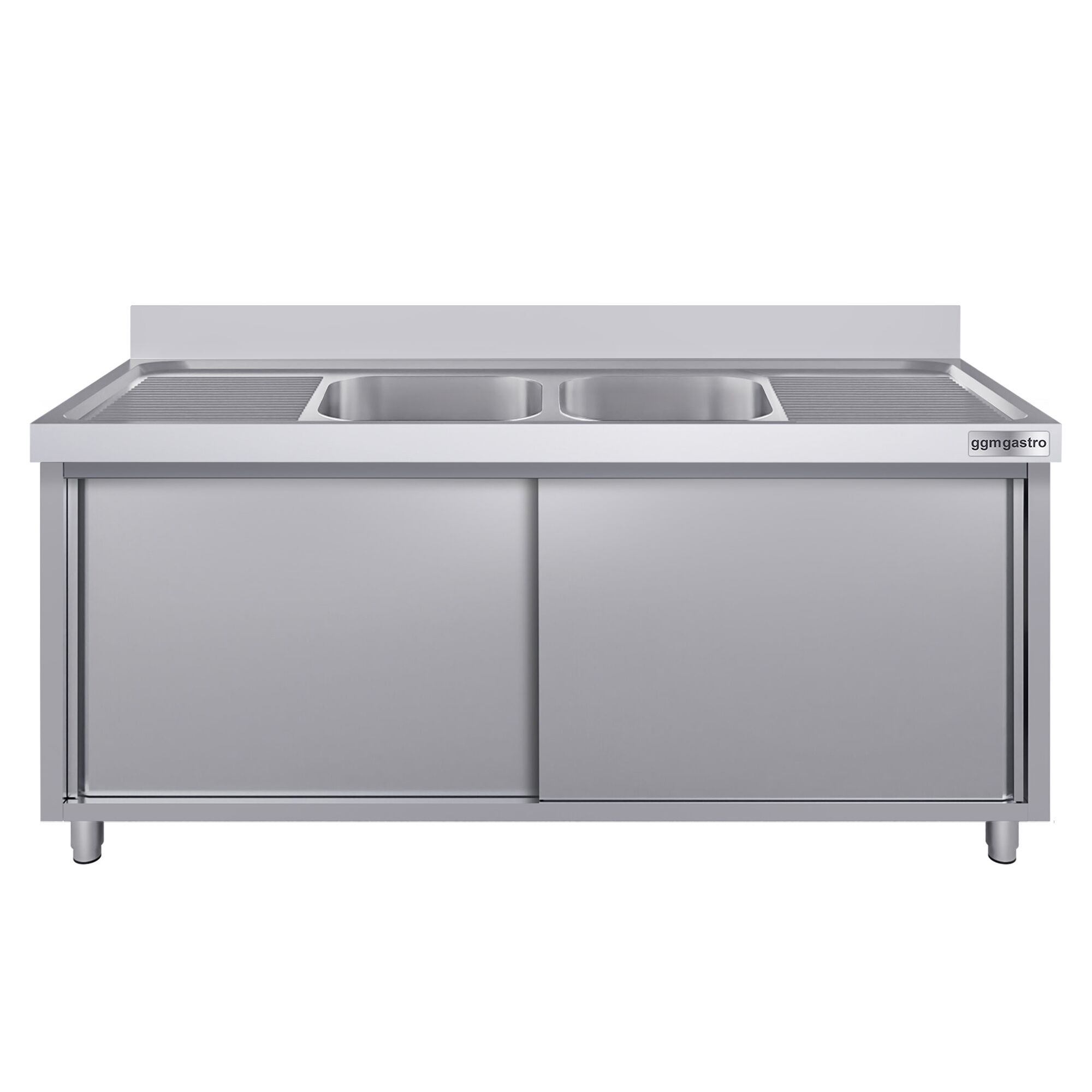 Meuble évier ECO - 1800 x 600 mm - avec 2 bacs au centre