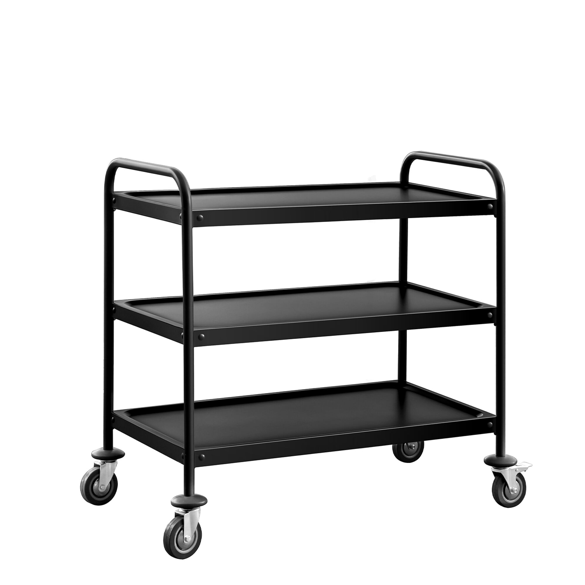 Chariot de service – 1000x500 mm – avec 3 surfaces de rangement – Noir