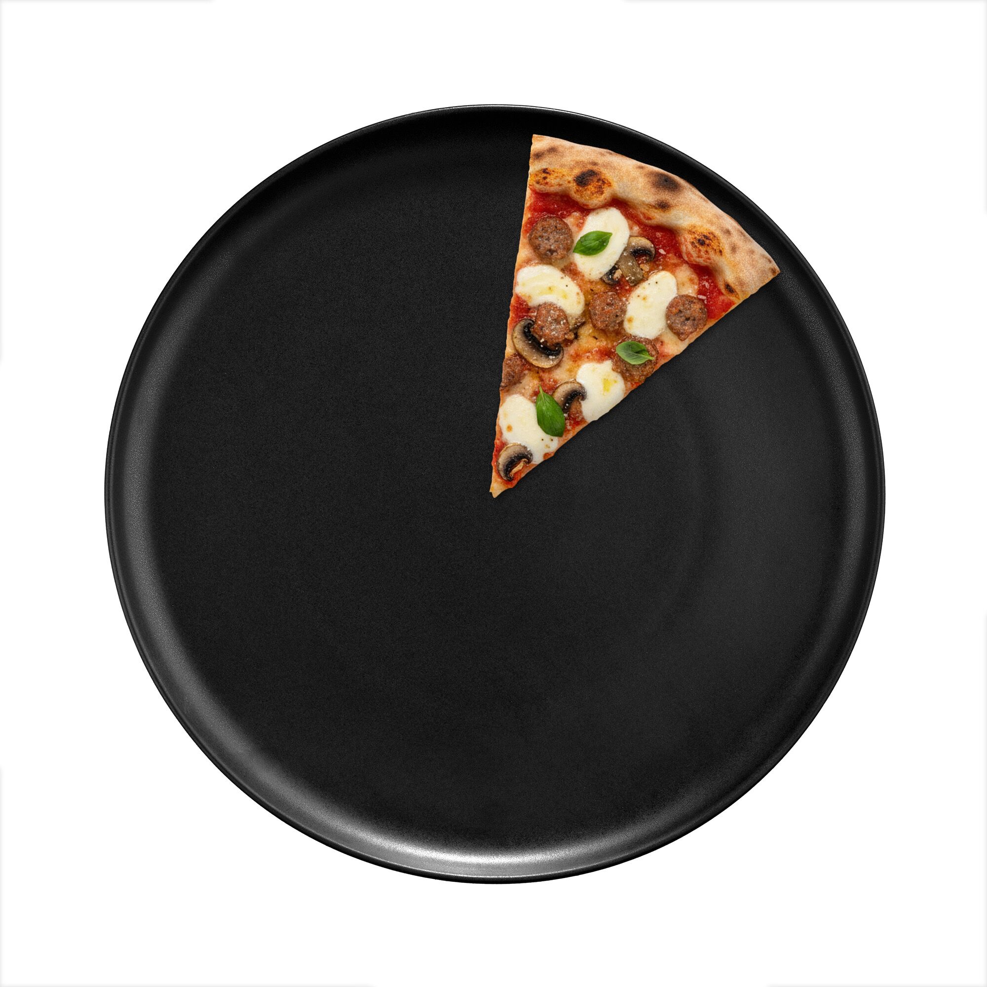 (12 pièces) Assiette à Pizza en Porcelaine - Ø 310 mm - Noir
