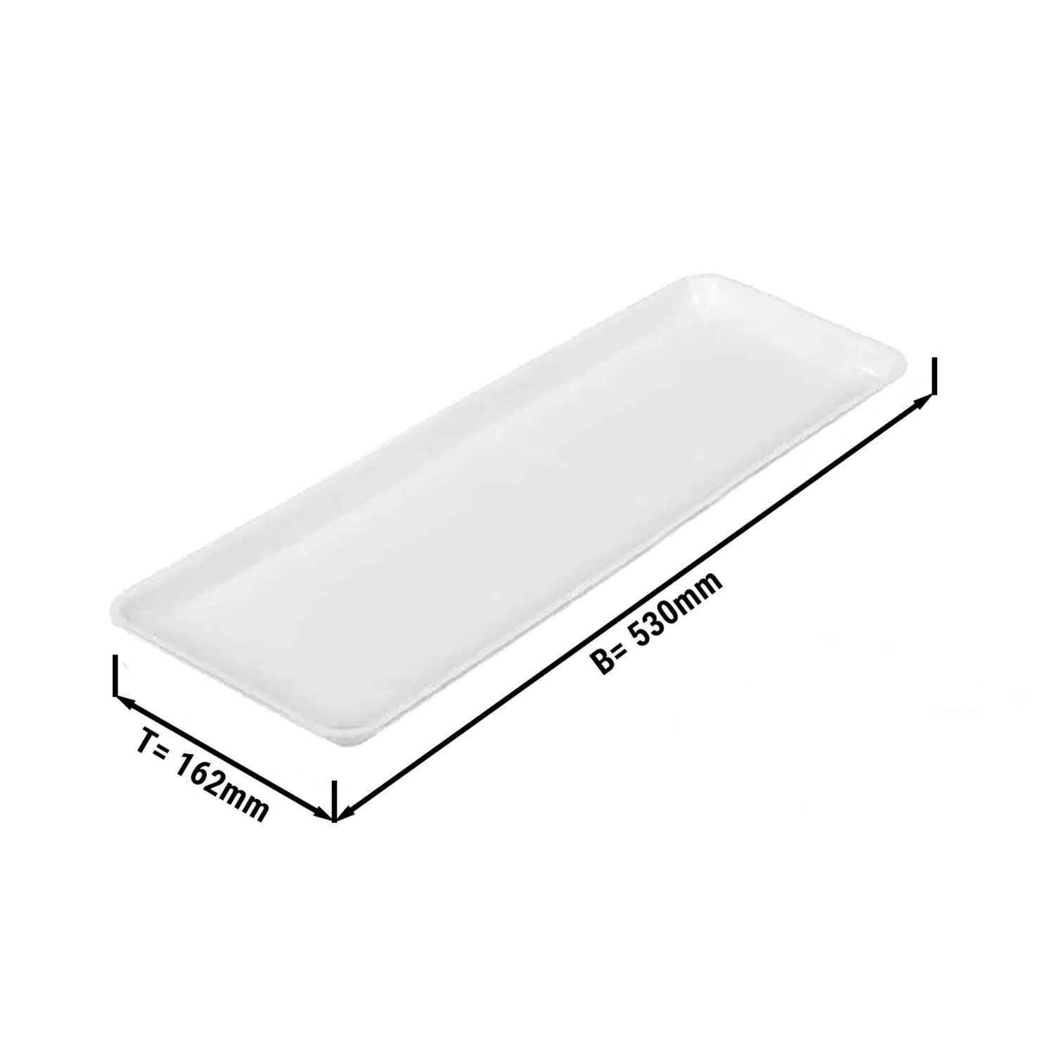 Plateau de présentation rectangulaire – plastique – GN 2/4 – Blanc