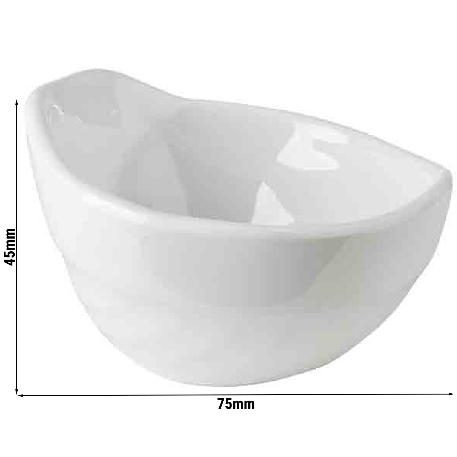 (24 pièces) Bol - MINI - Mélamine - 50 ml - 75 x 70 mm - Blanc