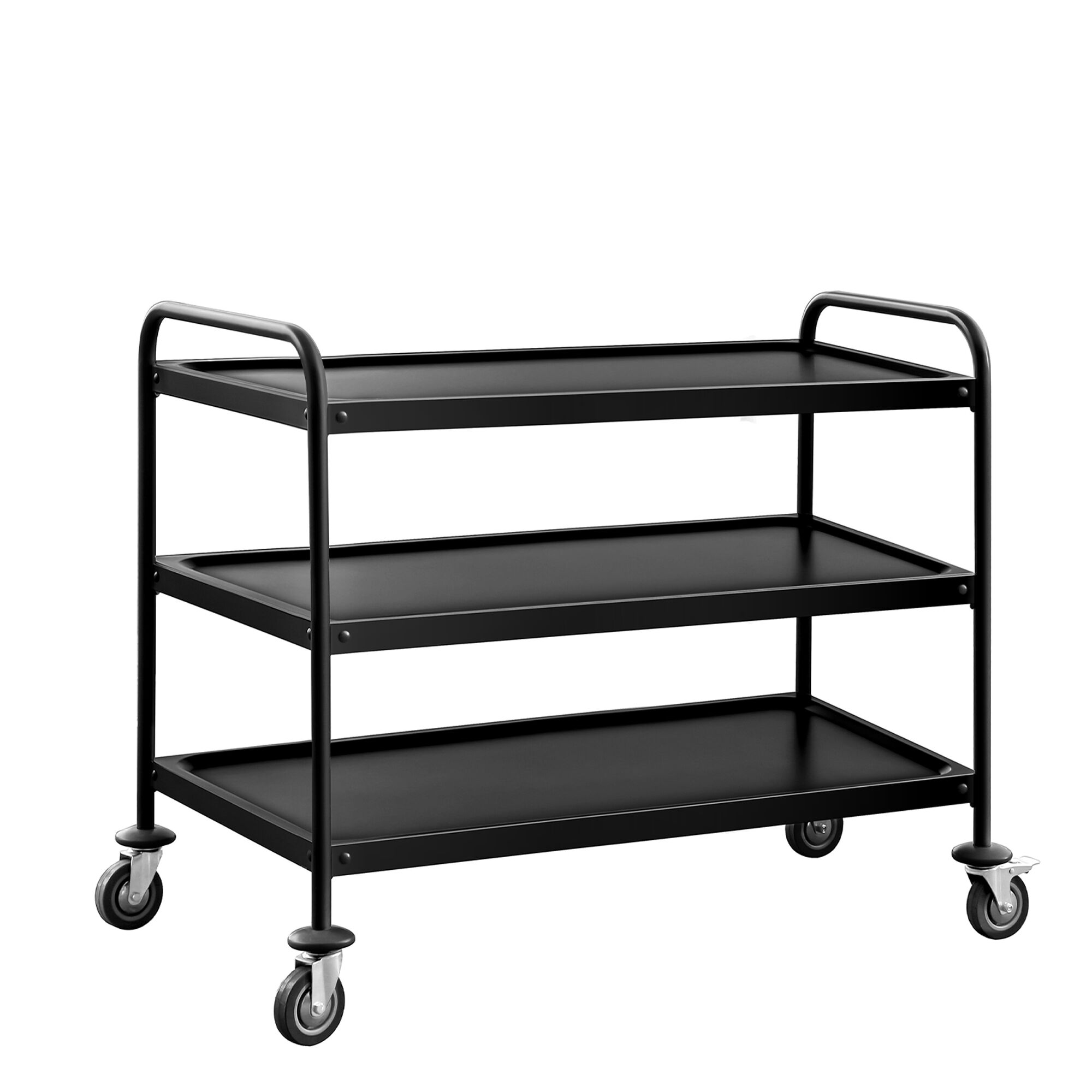 Chariot de service – 1200x600 mm – avec 3 surfaces de rangement – Noir