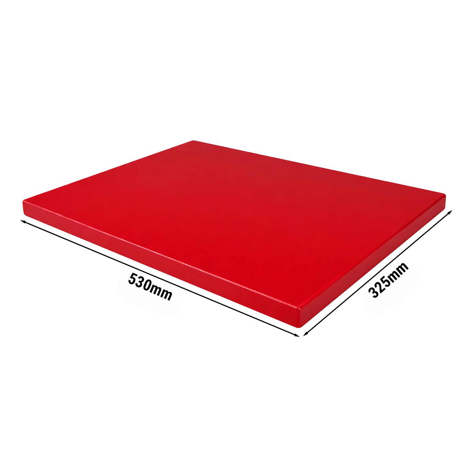 Planche à découper - 325x530mm - Épaisseur: 20mm - Conforme HACCP - Polyéthylène - Rouge
