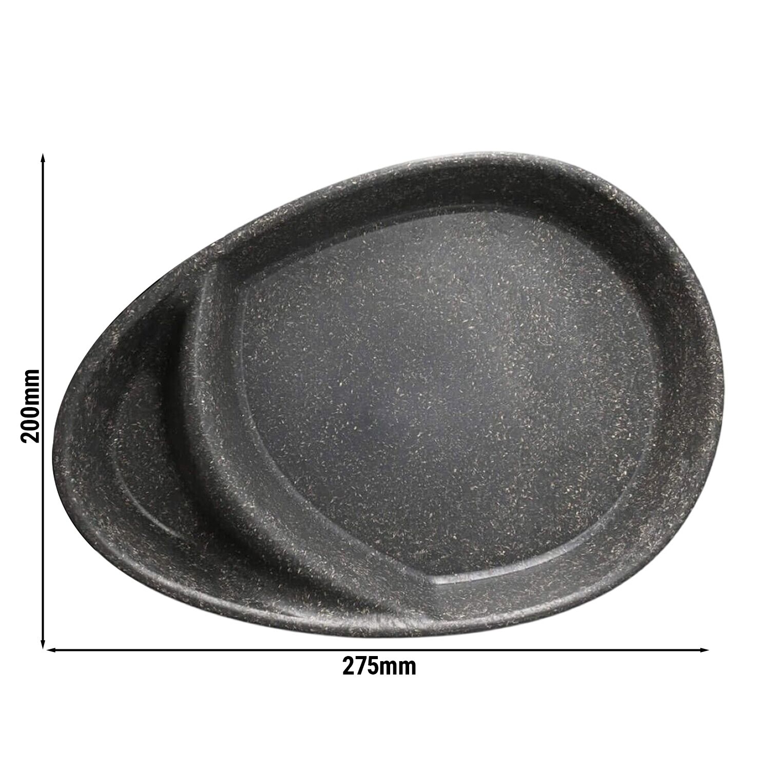 (60 pièces) Assiette Menu Réutilisable à 2 Compartiments - 275x200 mm - Forme Goutte