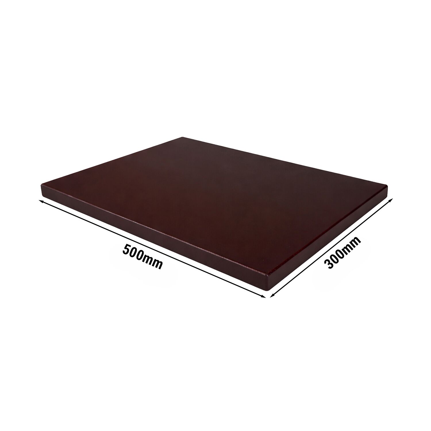 Planche à découper - 300x500mm - Épaisseur: 20mm - Conforme HACCP - Polyéthylène - Marron