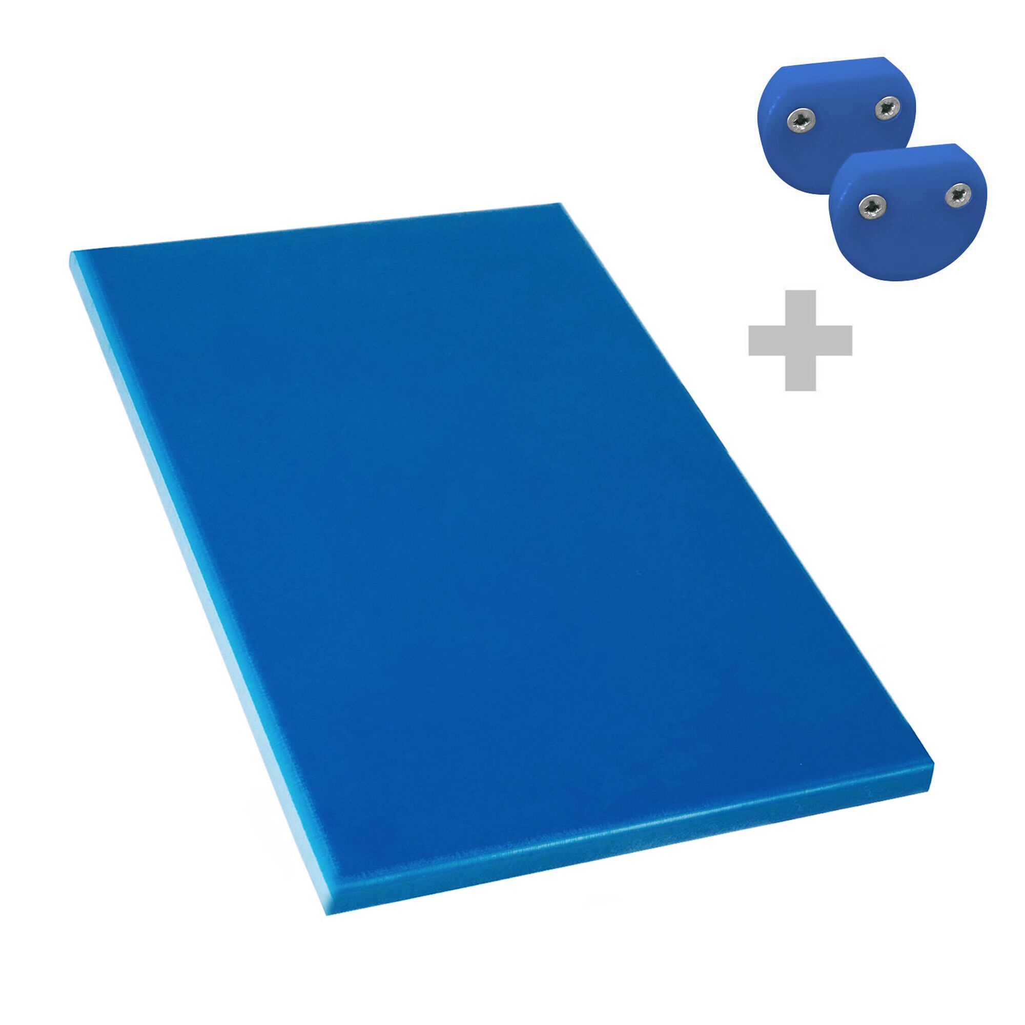 Planche à découper antidérapante avec butées – 250 × 400 mm – conforme HACCP – Bleu