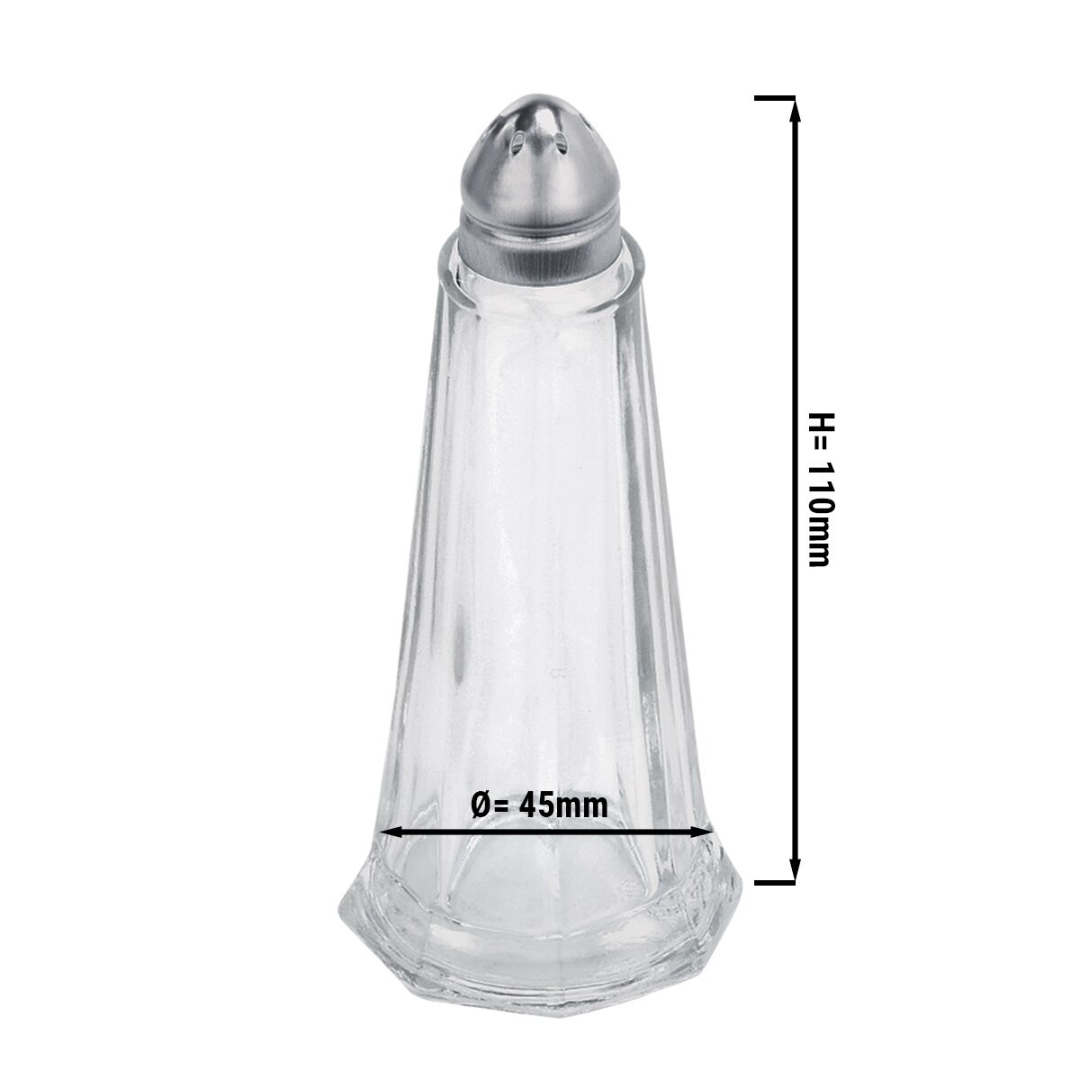 Pfeffer-/ Salzstreuer - Glas - Höhe: 110mm