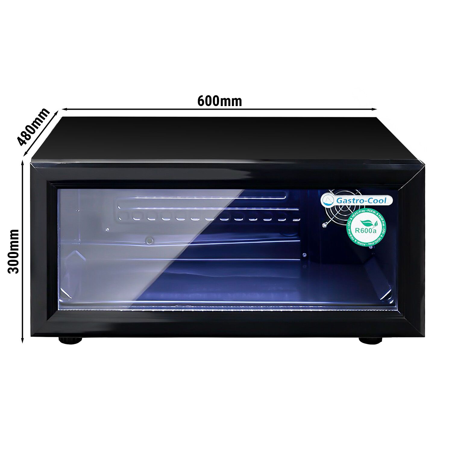 GASTRO-COOL | Armoire réfrigérée vitrée positive - 25 L - avec 1 porte vitrée - Noire