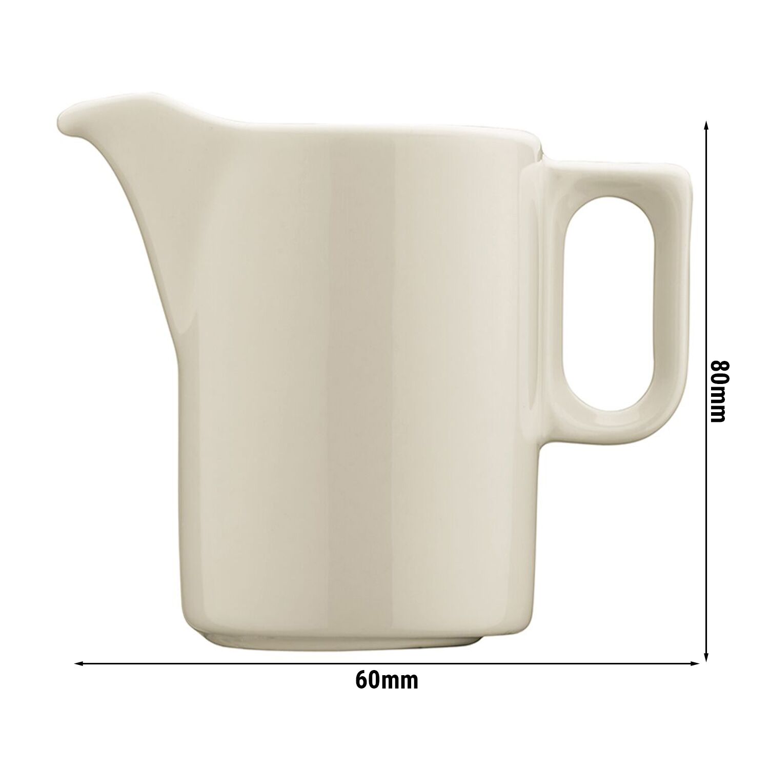 (6 pcs) PERA Crème - Pot à lait - set de 6 - 130ml - porcelaine - Blanc - compatible lave-vaisselle