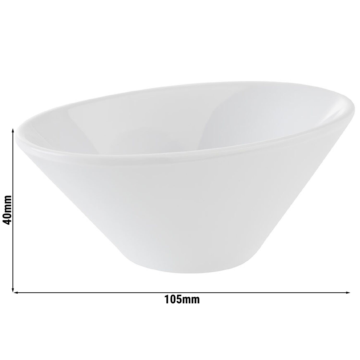 (20 pièces) Bol - MINI - Mélamine - 70 ml - 105 x 60 mm - Blanc