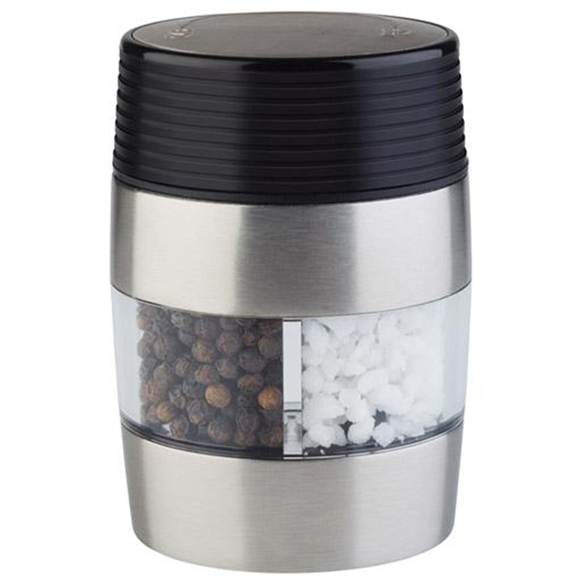(6 pièces) Moulin sel & poivre 2 en 1 – Inox – Hauteur : 95 mm – Argent