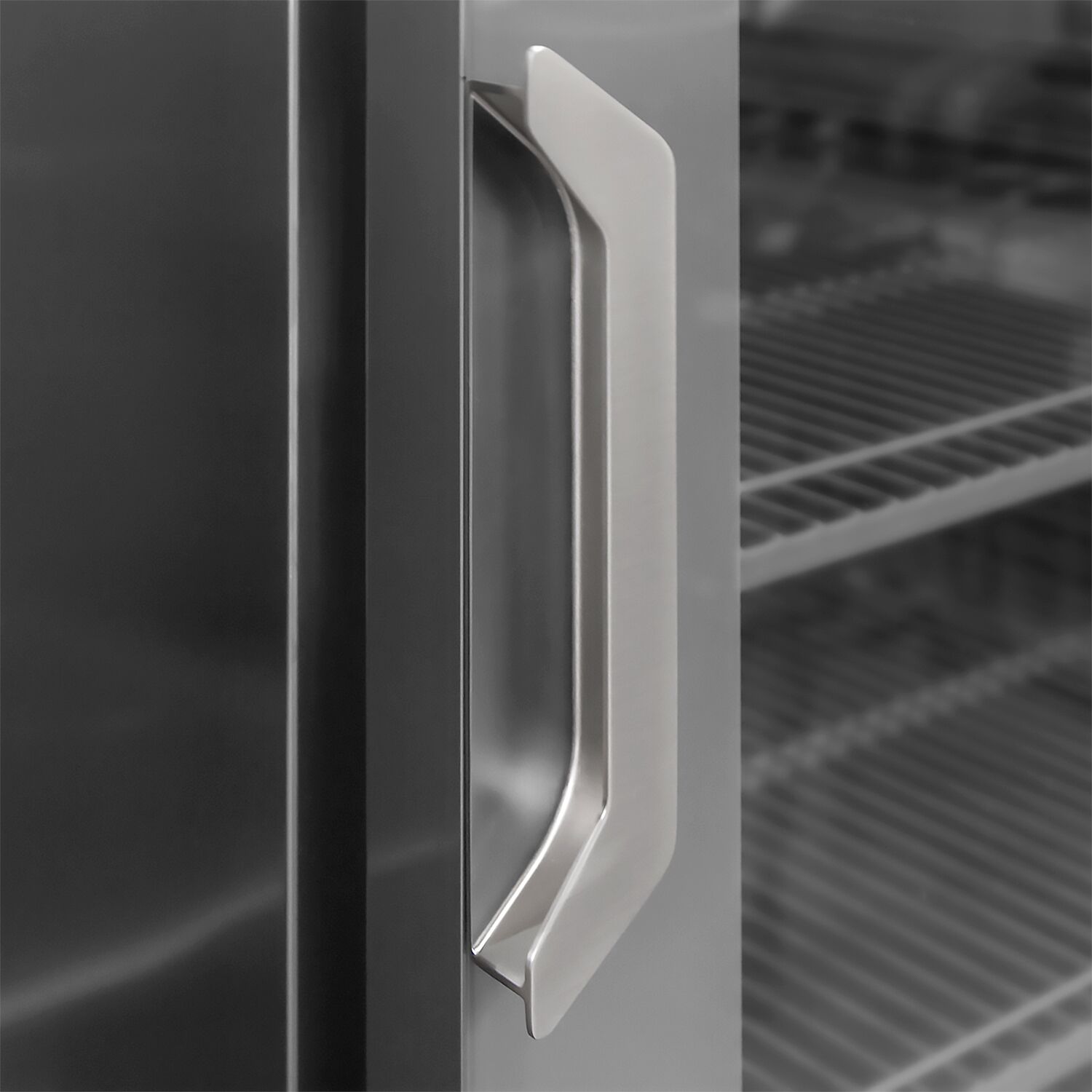 Commercial Back Bar Bottle Cooler PREMIUM PLUS - 2452x700mm - 630L - with 4 Hinged Glass Doors, upstand