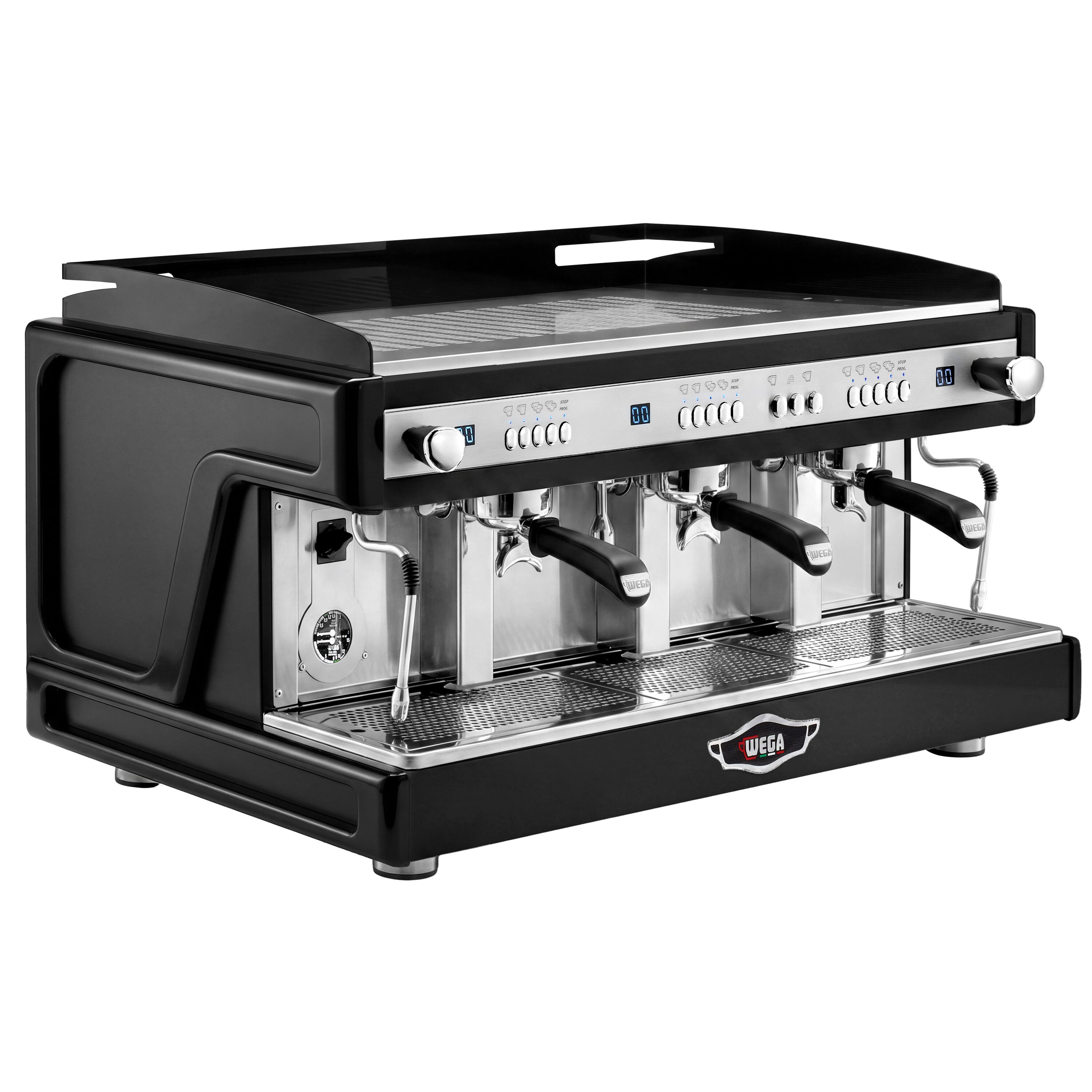 WEGA | Airy - Siebträgermaschine - 3 Gruppig - 5,6 kW - mit Shot Counter - Schwarz