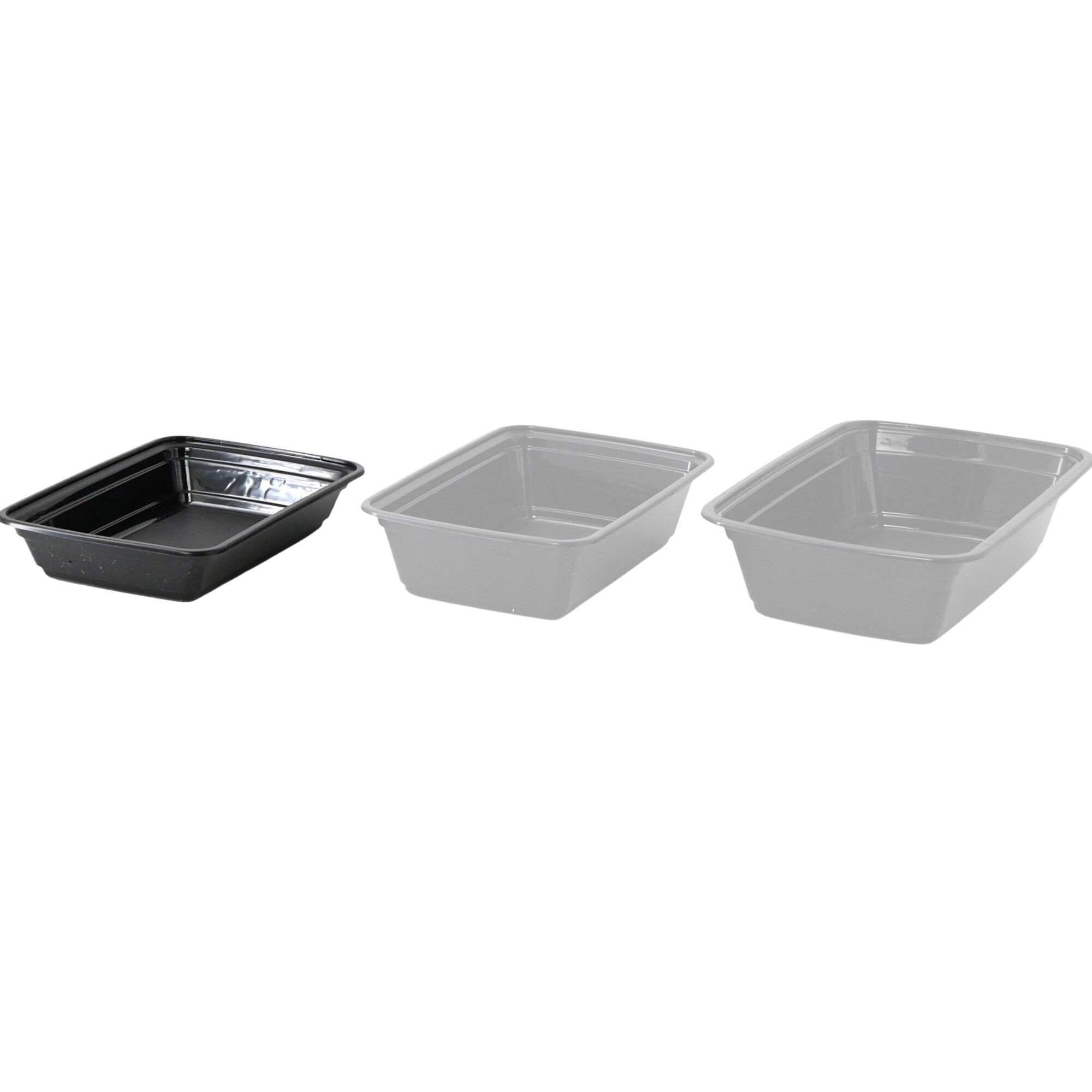 (300 pcs) Barquette réutilisable - 450ml - Rectangulaire - Noir