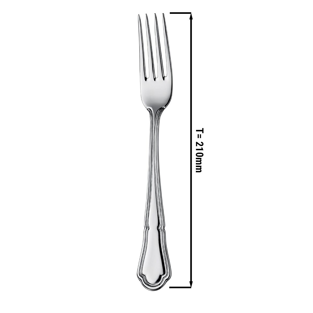 (12 pcs) Fourchette de menu Vincenza - Acier inoxydable 18/10 - 210mm - 12 pièces