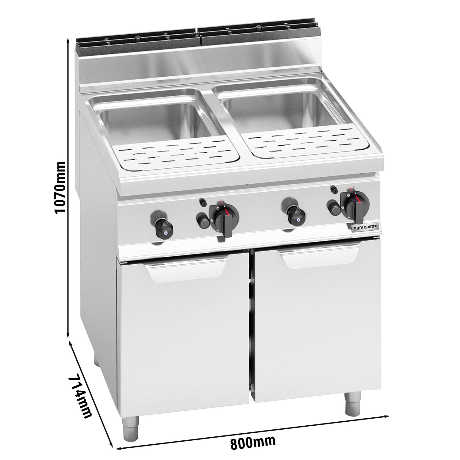 Cuiseur à pâtes à gaz – 60 litres – 20 kW