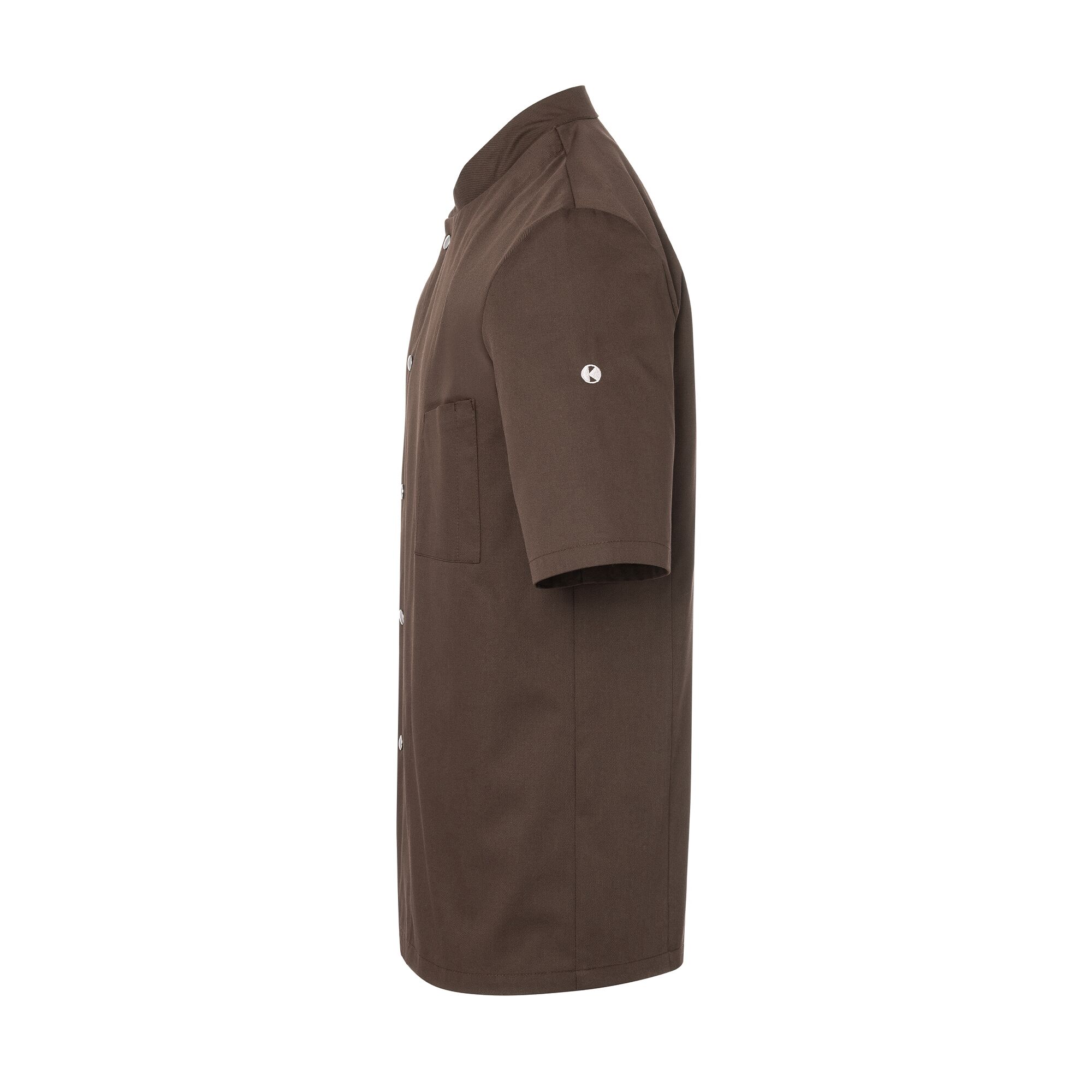 KARLOWSKY | Gustav Men's Chef Jacket – Short Sleeve - Light Brown - Size 44 - Press-Stud Closure