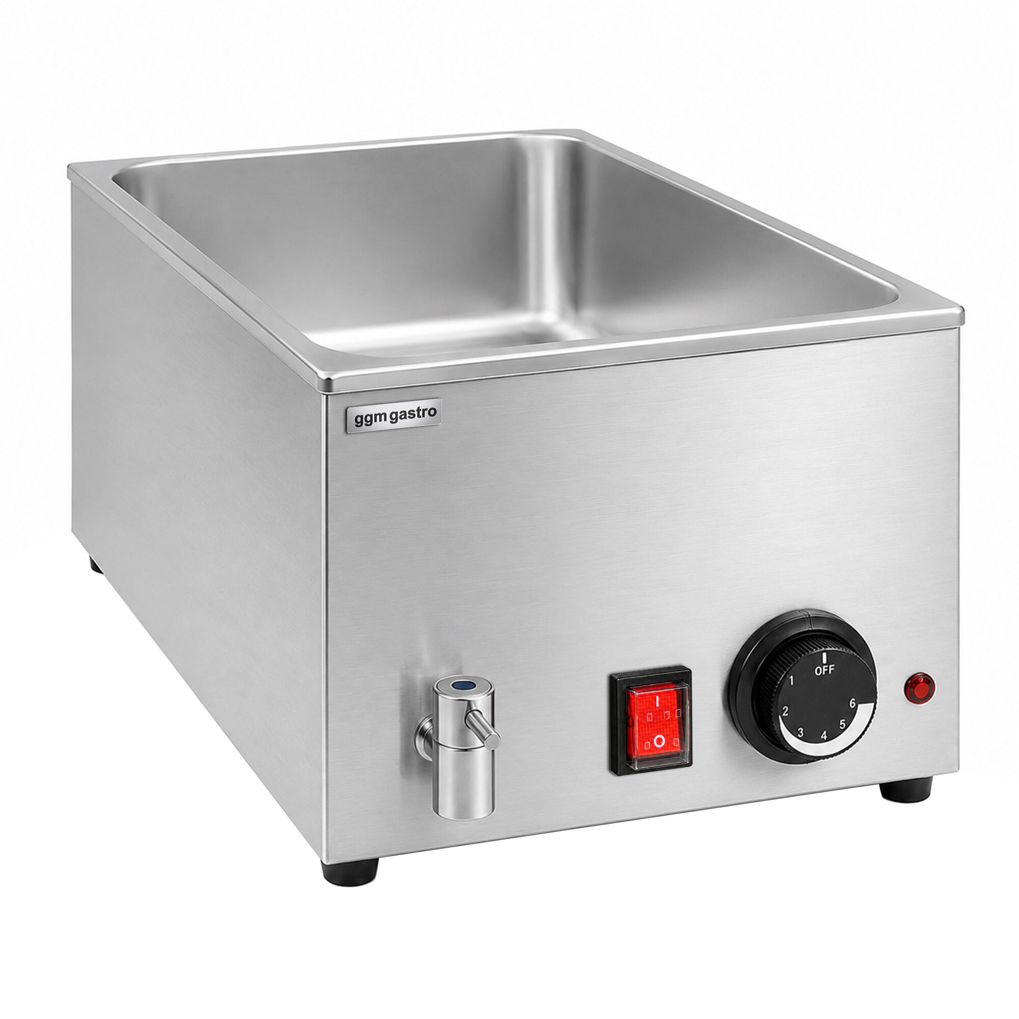 Countertop Bain Marie - GN 1/1 - 150mm deep - 1,2 kW - with Drain Tap